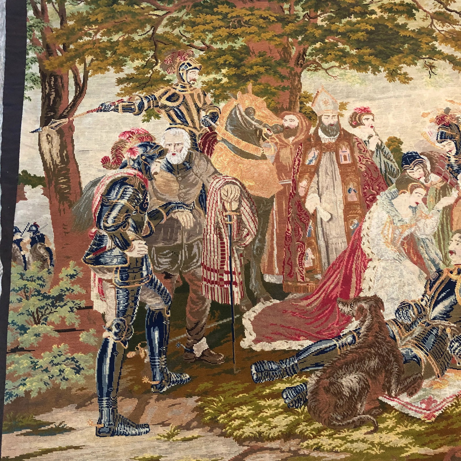 Late 19th Century Needlepoint Tapestry of Scotland Mourning - 6