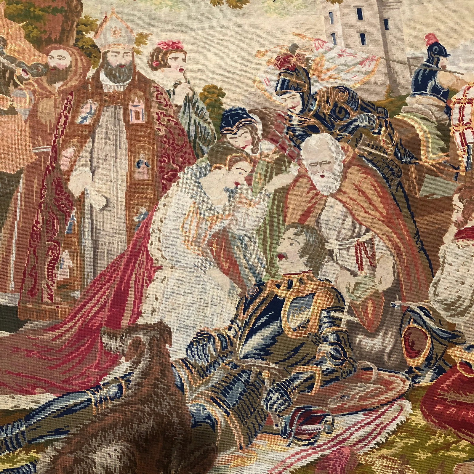 Late 19th Century Needlepoint Tapestry of Scotland Mourning - 9