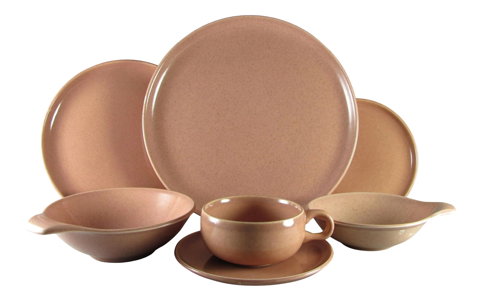 1950s Russel Wright Steubenville American Modern Coral Pink Peach Service for 8 Dinnerware - 56pc Se (1 of 13)