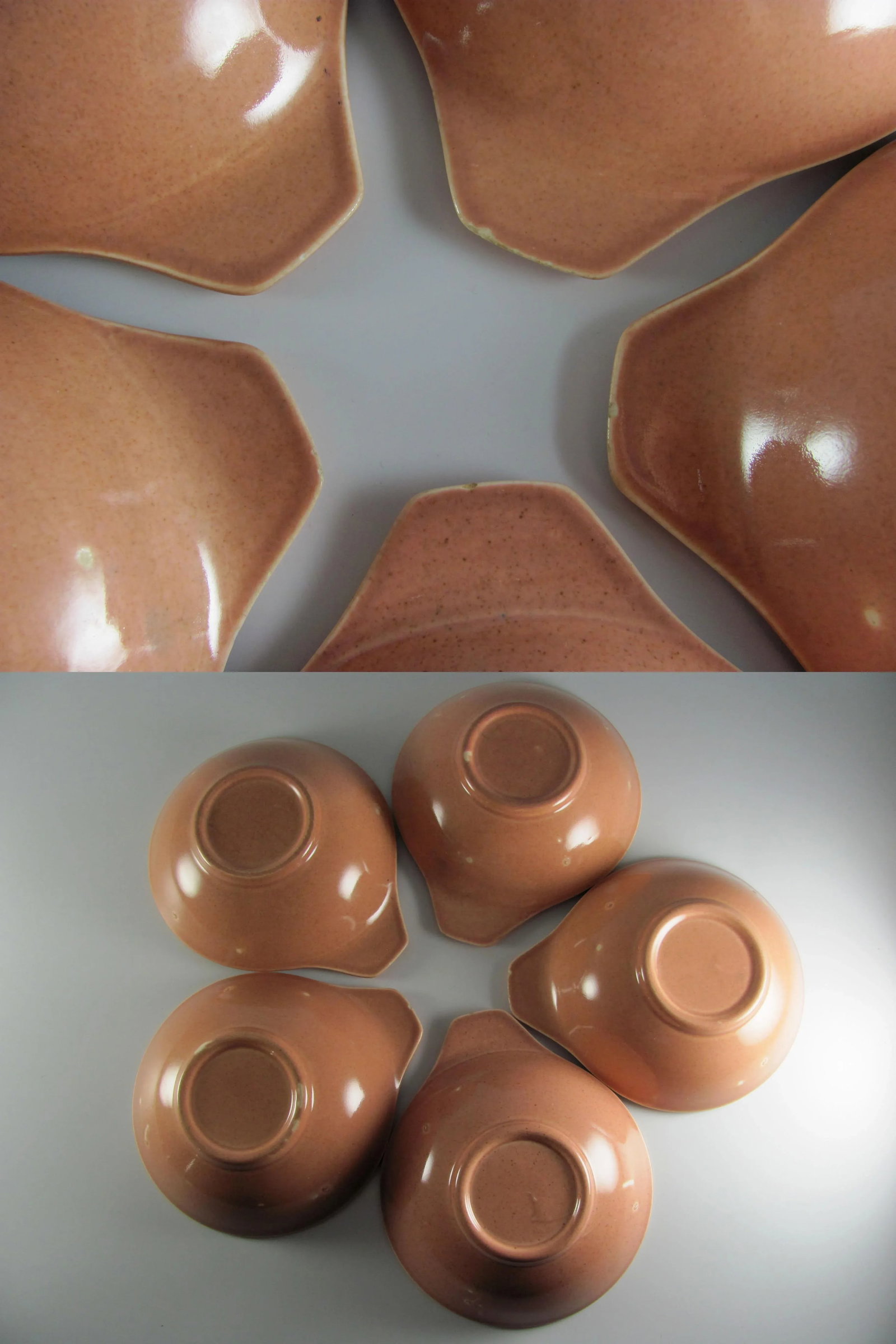 1950s Russel Wright Steubenville American Modern Coral Pink Peach Service for 8 Dinnerware - 56pc Se - 9