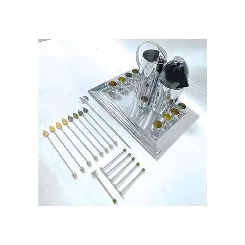 Art Deco Chrome & Bakelite Bar Set - 8