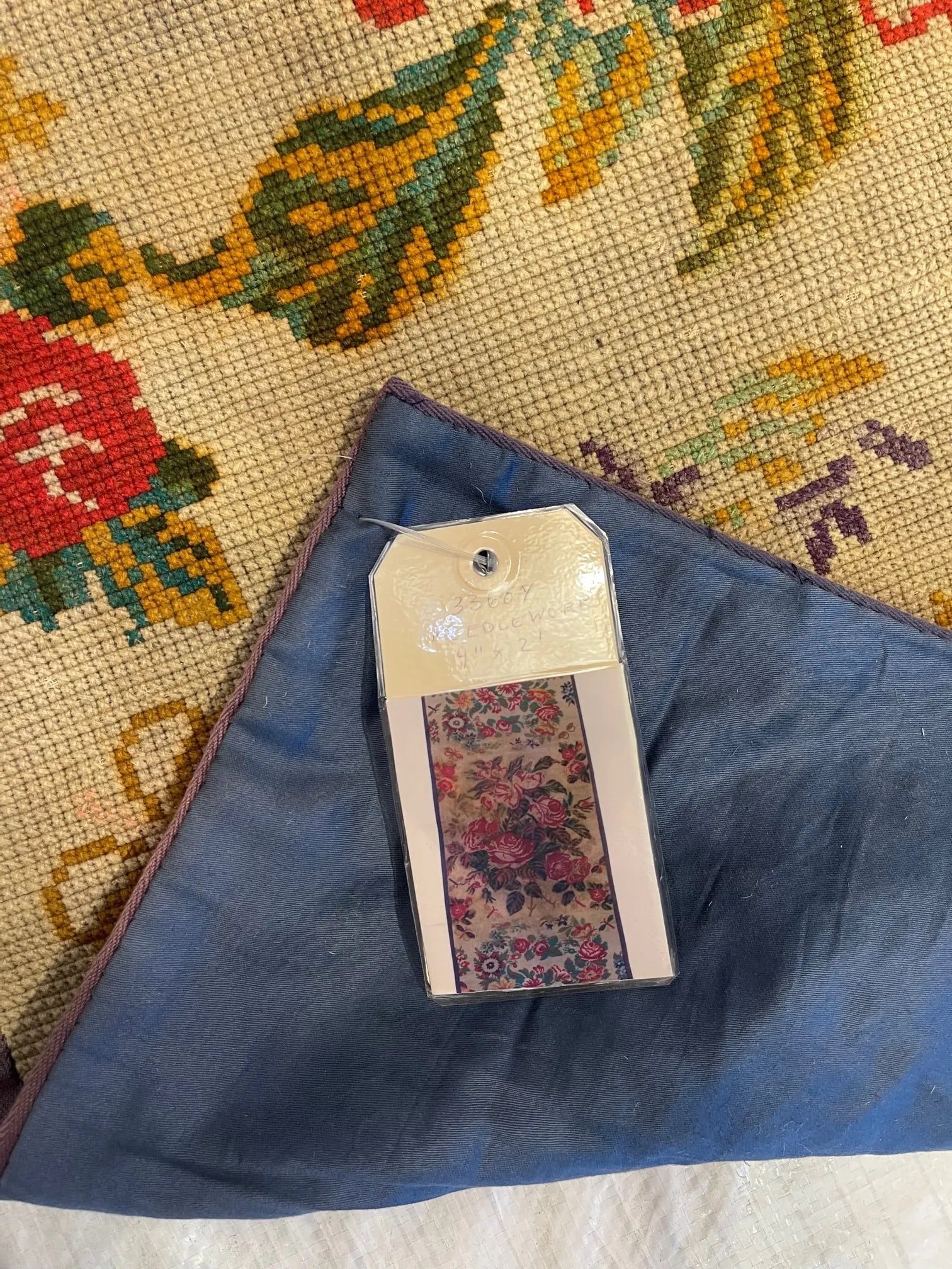 1920s Antique Needlepoint Runner - 4