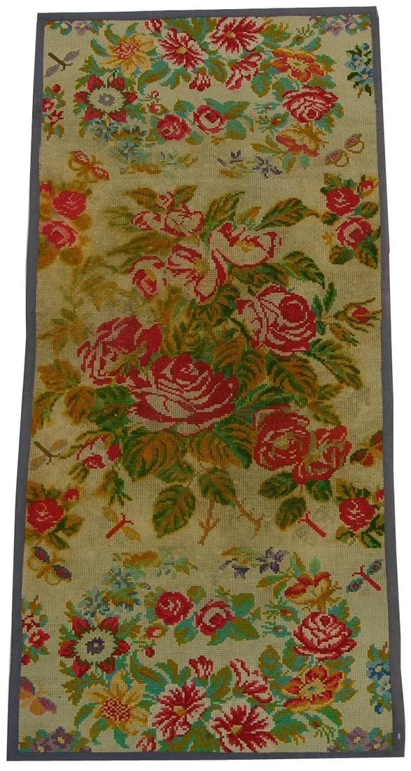 1920s Antique Needlepoint Runner - 5