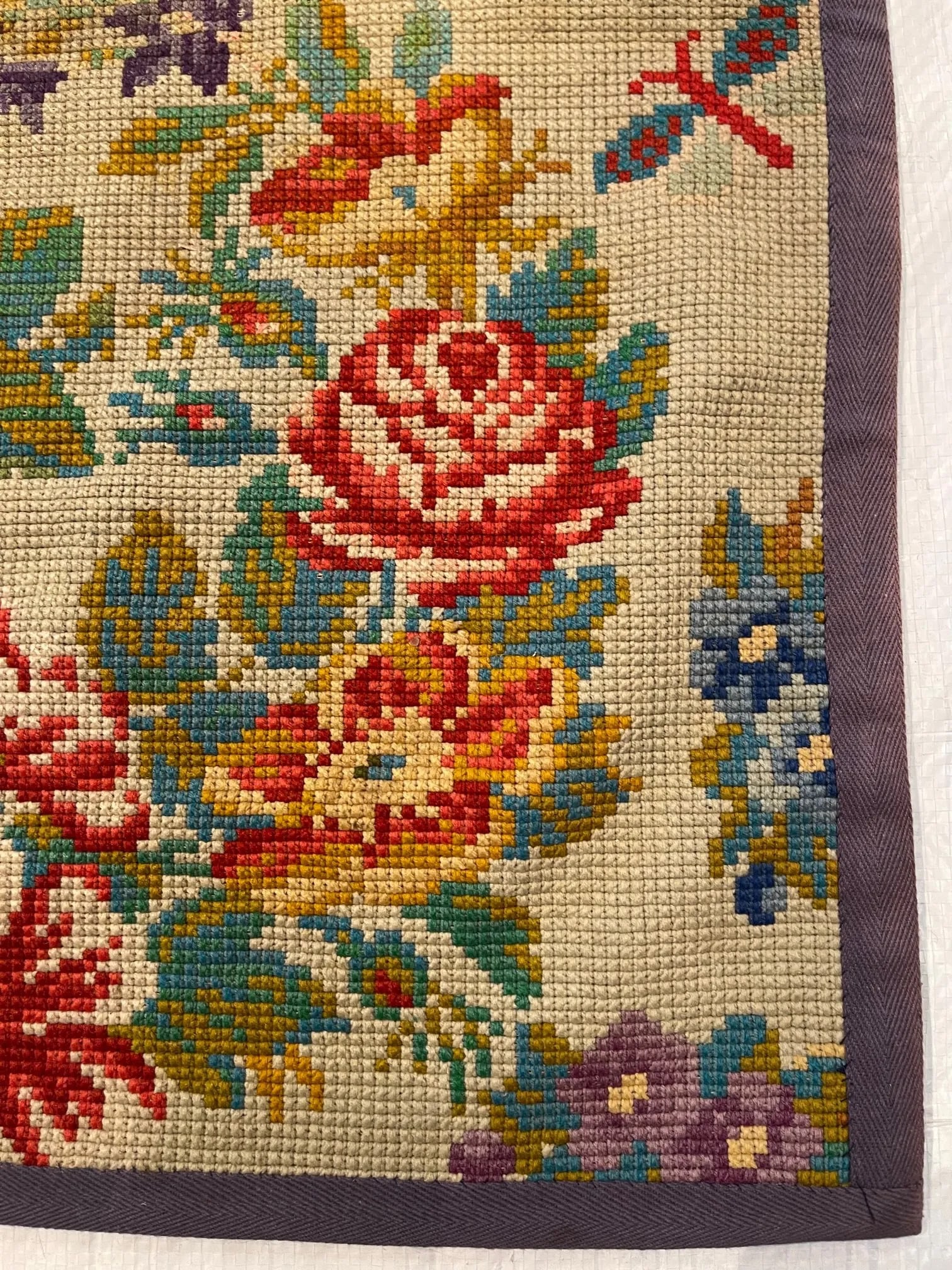 1920s Antique Needlepoint Runner - 7