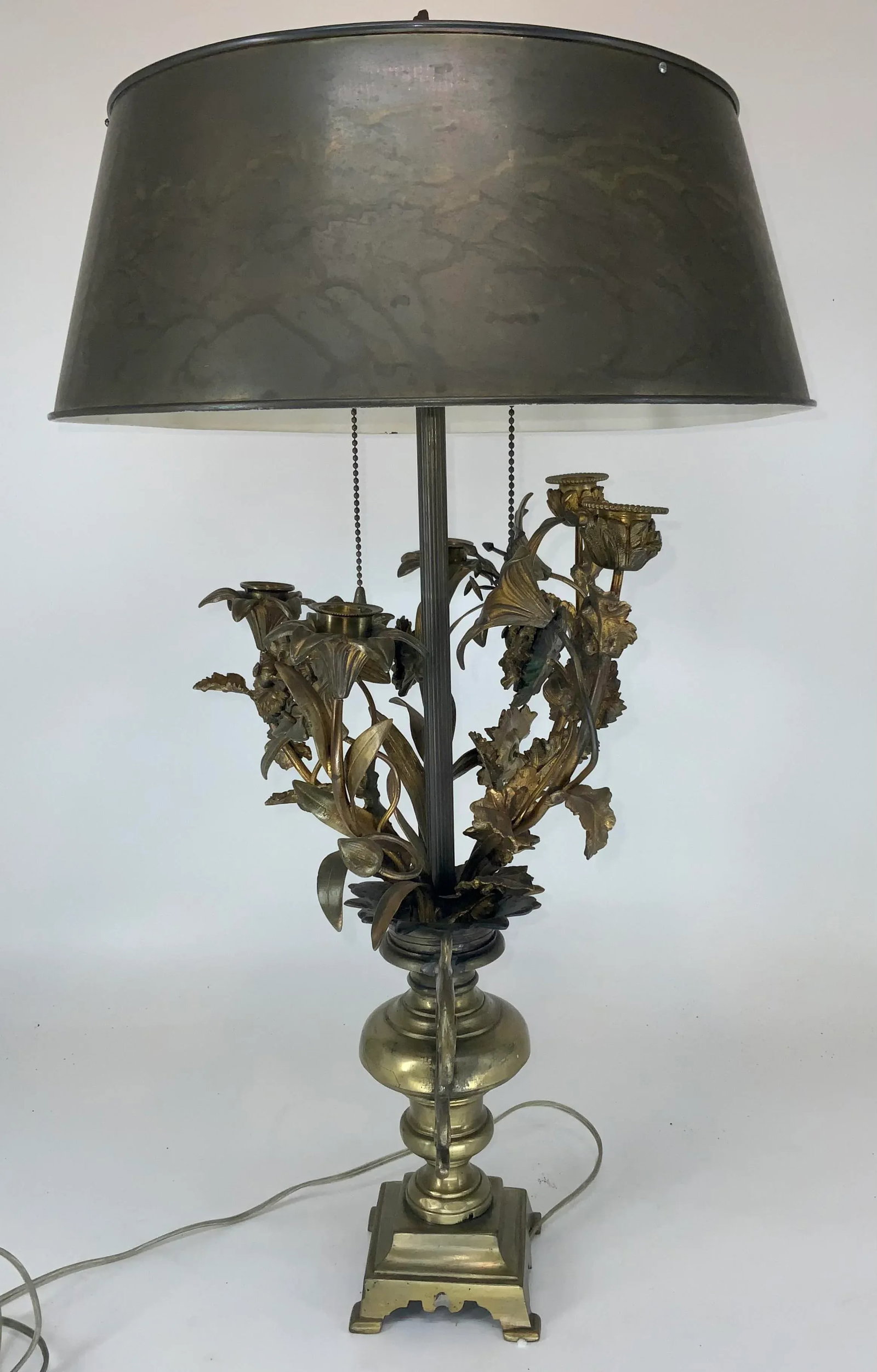 Antique French Gilt Bronze Candelabra Lamp - 5