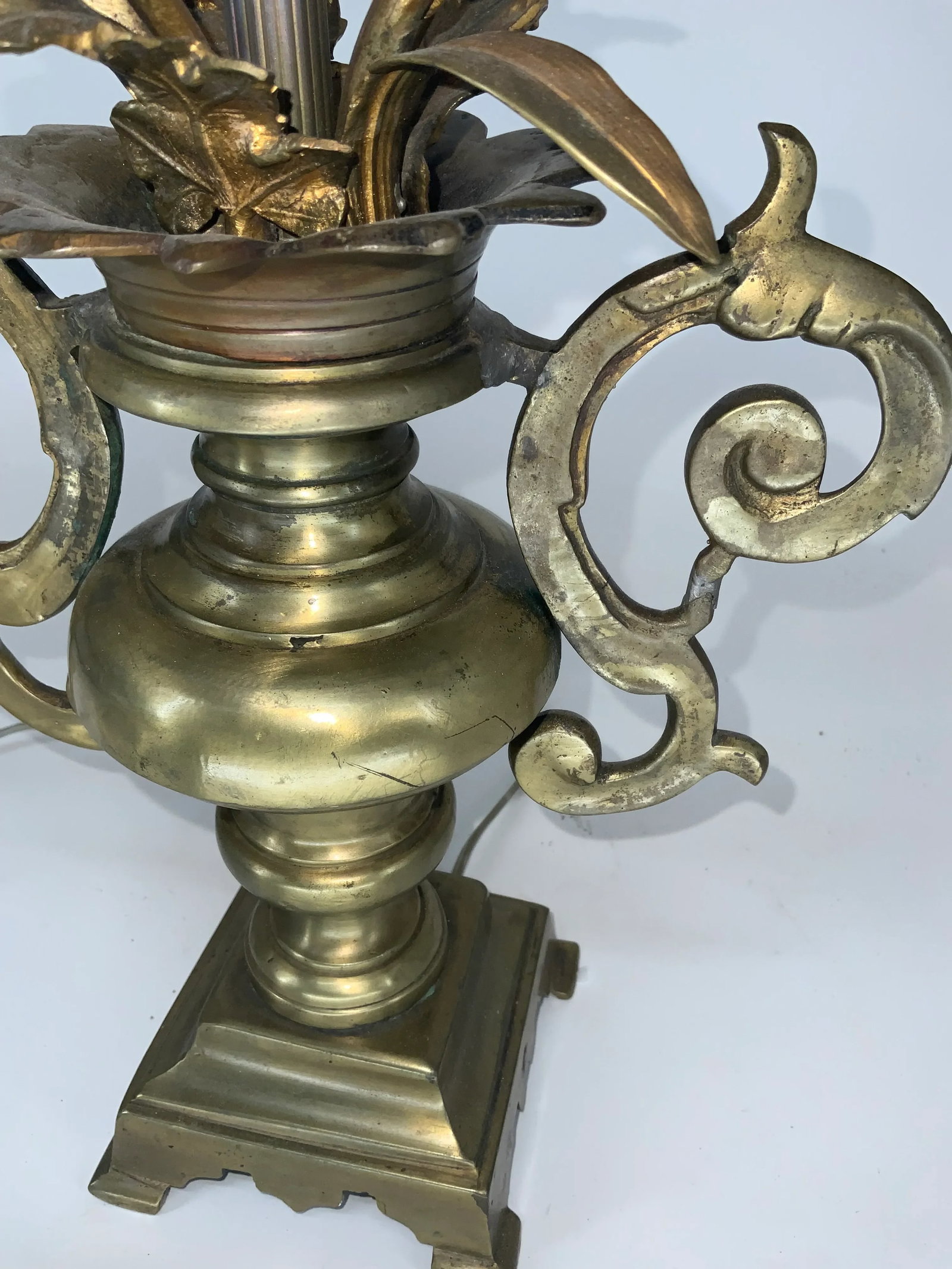 Antique French Gilt Bronze Candelabra Lamp - 6