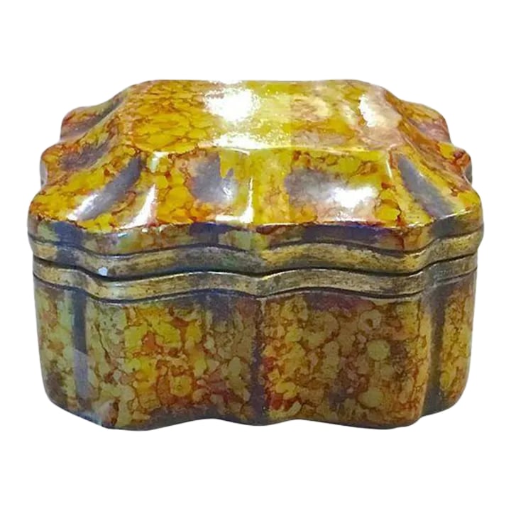 Vintage Italian Borghese Marbelized Ceramic Box (1 of 9)