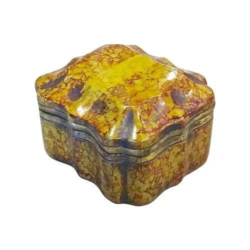 Vintage Italian Borghese Marbelized Ceramic Box - 3