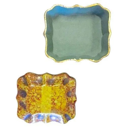 Vintage Italian Borghese Marbelized Ceramic Box - 4