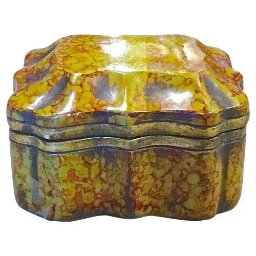 Vintage Italian Borghese Marbelized Ceramic Box - 9