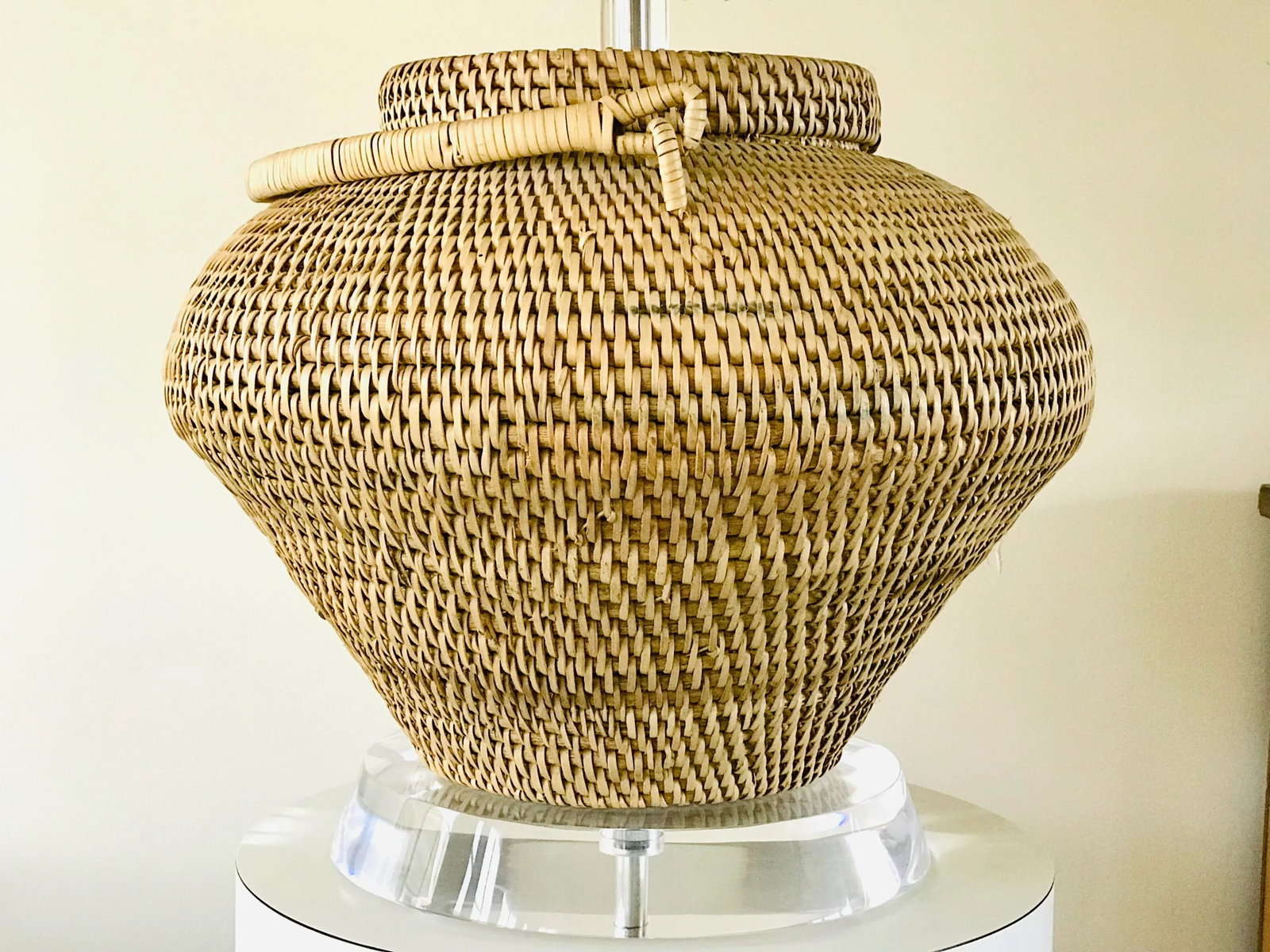 1980's Steve Chase Basket Lamp - 5
