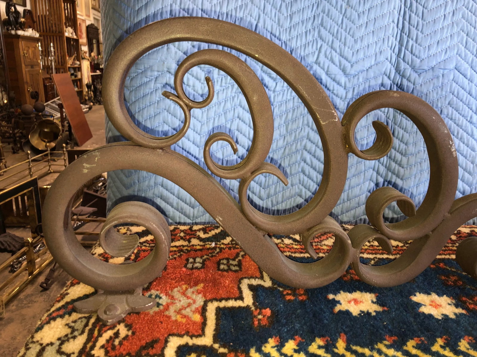 Early 20th Century Wrought Iron Fireplace Front - 3