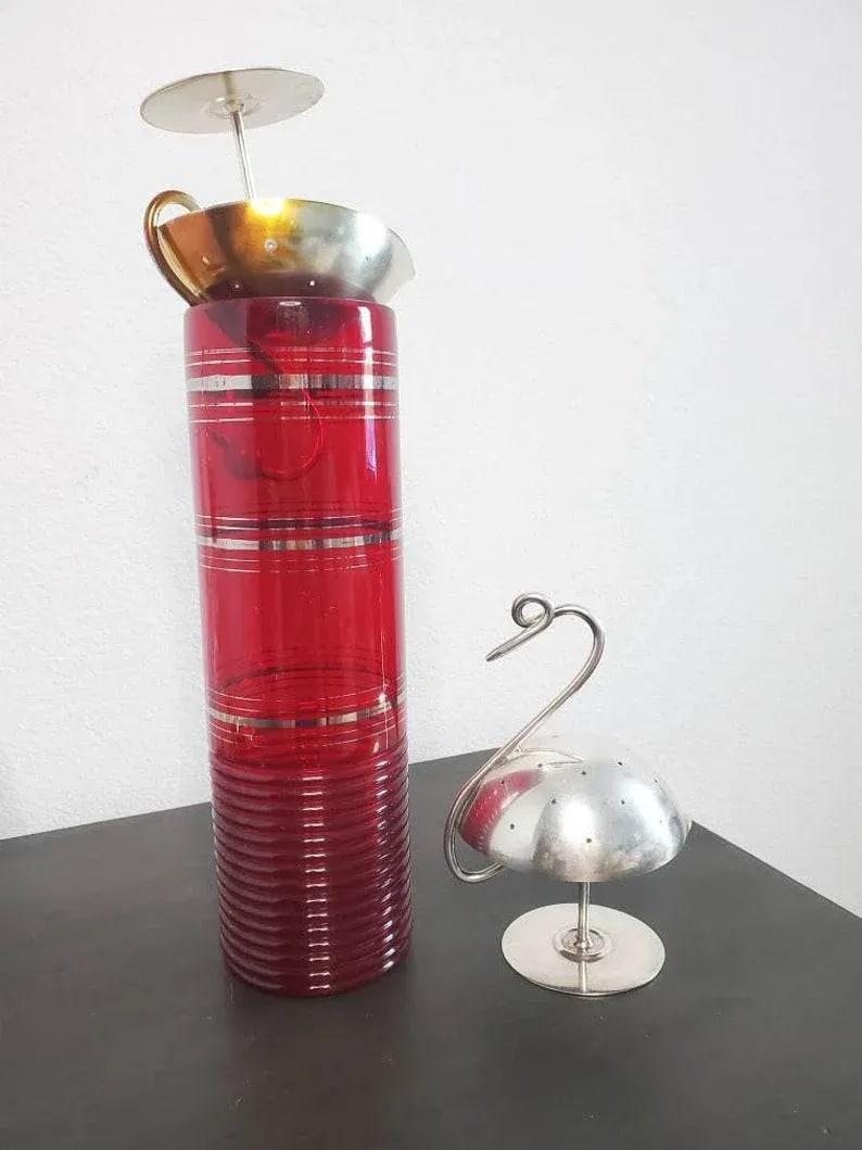 Vintage Napier American Art Deco Moderne Swan Barware - 7