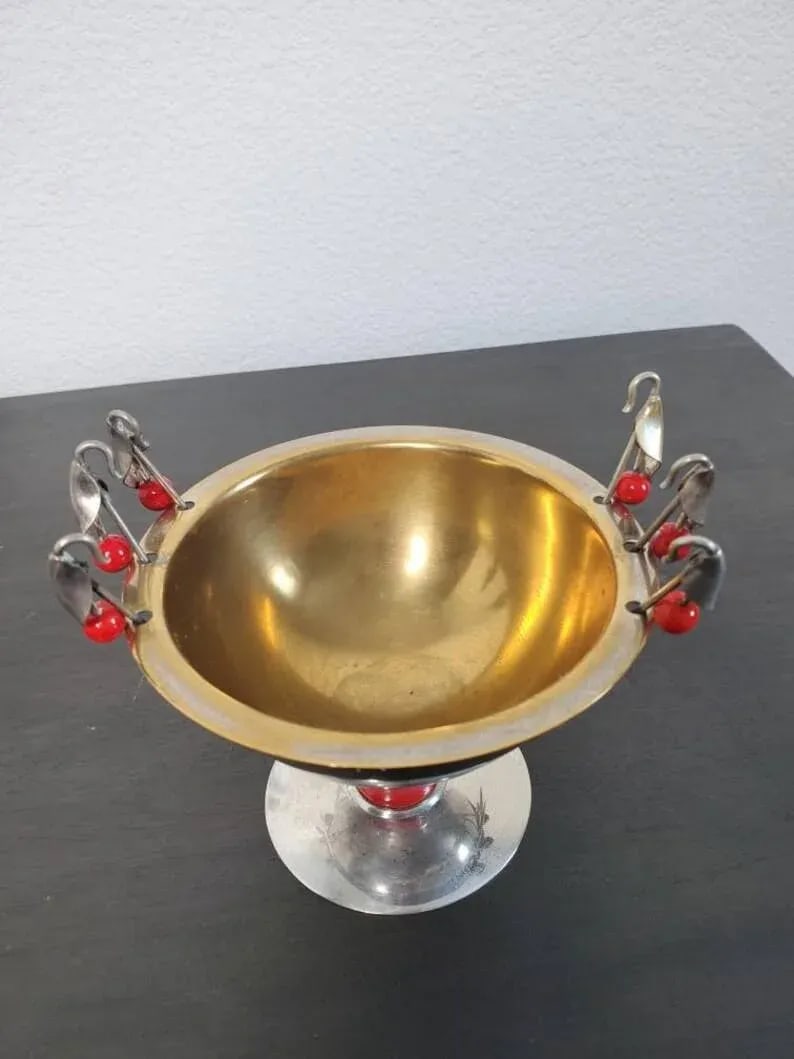 Napier American Art Deco Cocktail Sticks & Olive Bowl - 3