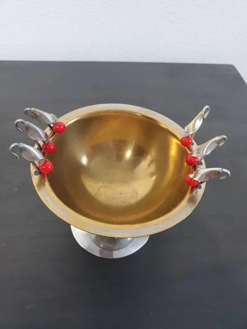 Napier American Art Deco Cocktail Sticks & Olive Bowl - 4