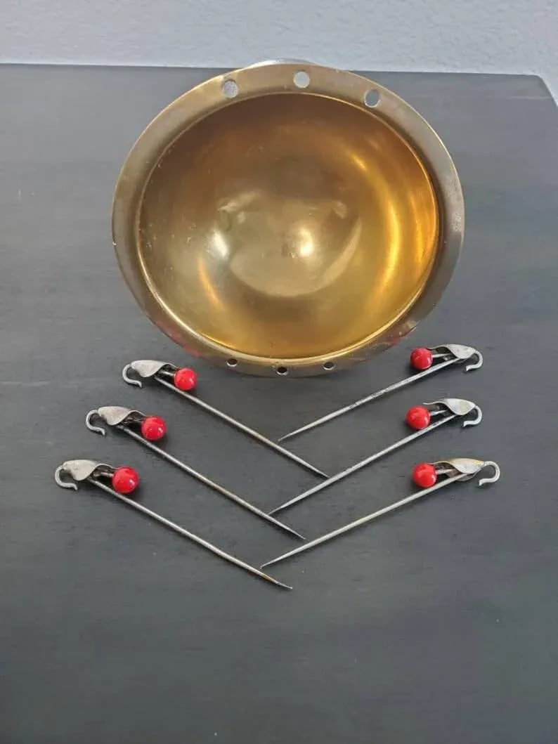 Napier American Art Deco Cocktail Sticks & Olive Bowl - 7