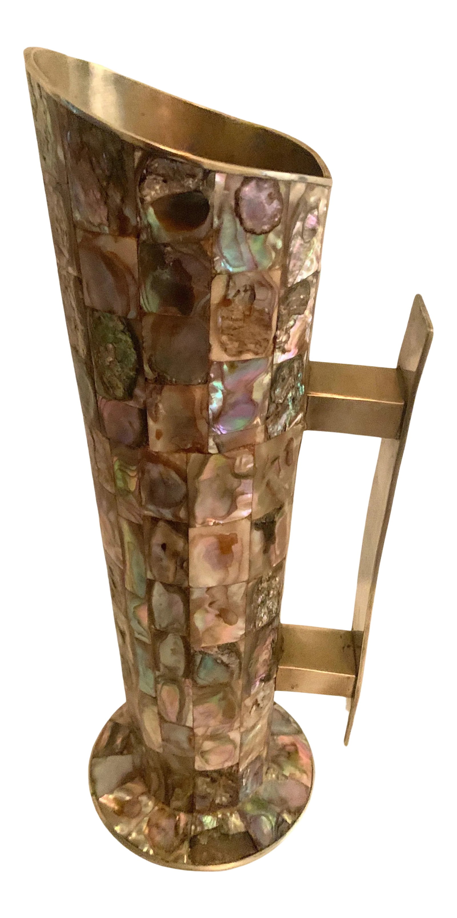 Mid 20th Century Mexican Los Castillo Style Abalone & Brass Cocktail Pitcher (1 of 8)