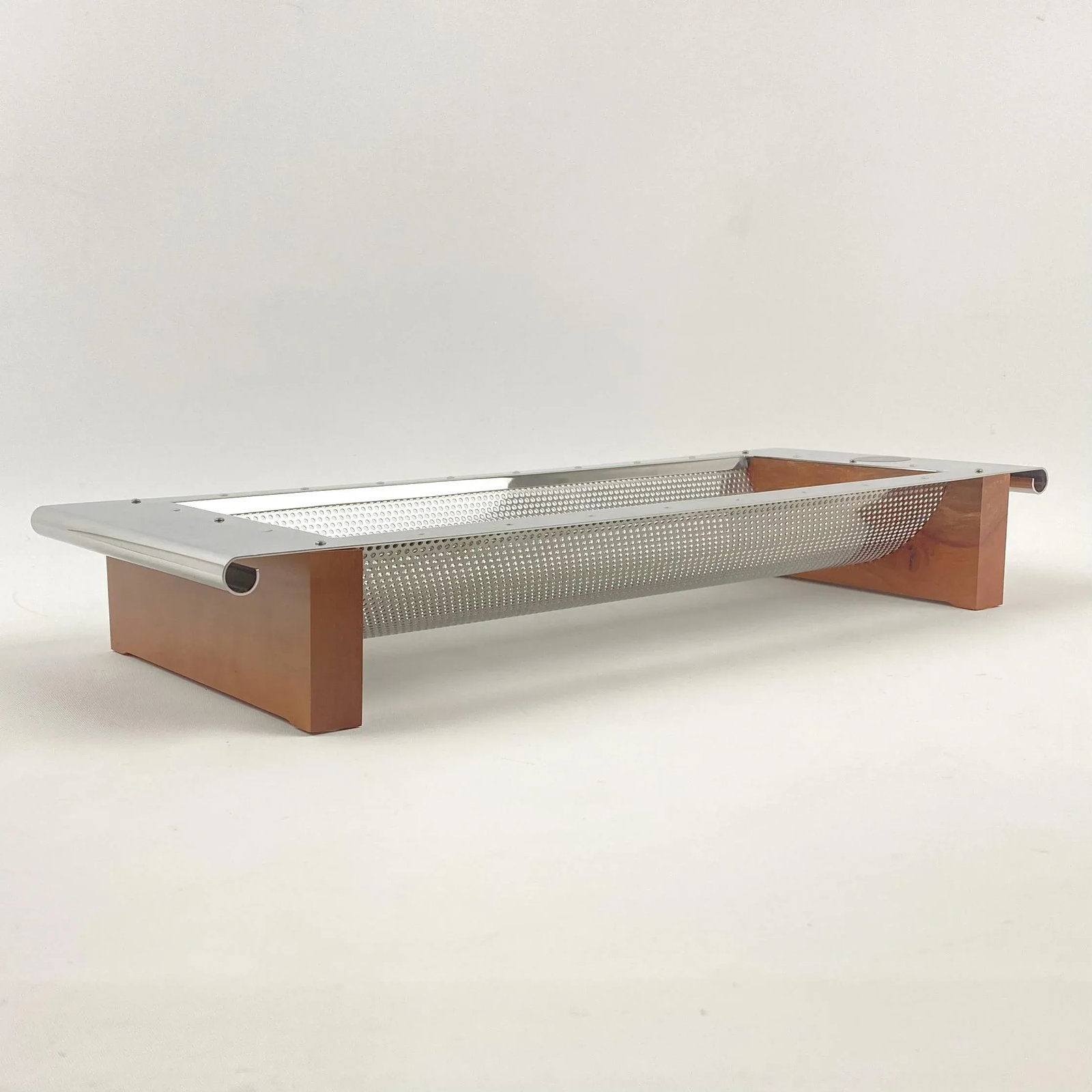 Michael Graves for Alessi Perforated Metal and Pear Wood Bread/Fruit Basket - 4