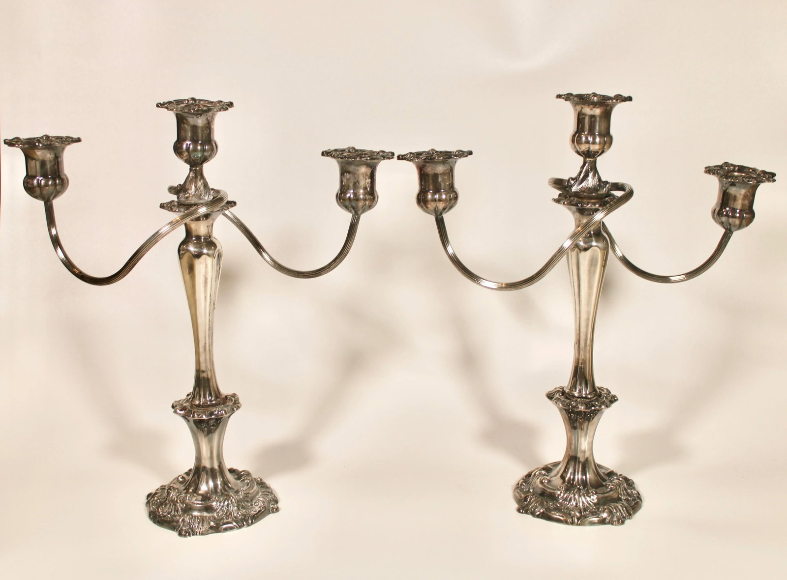 Large Art Nouveau French Silver Plate Candelabras - a Pair - 11