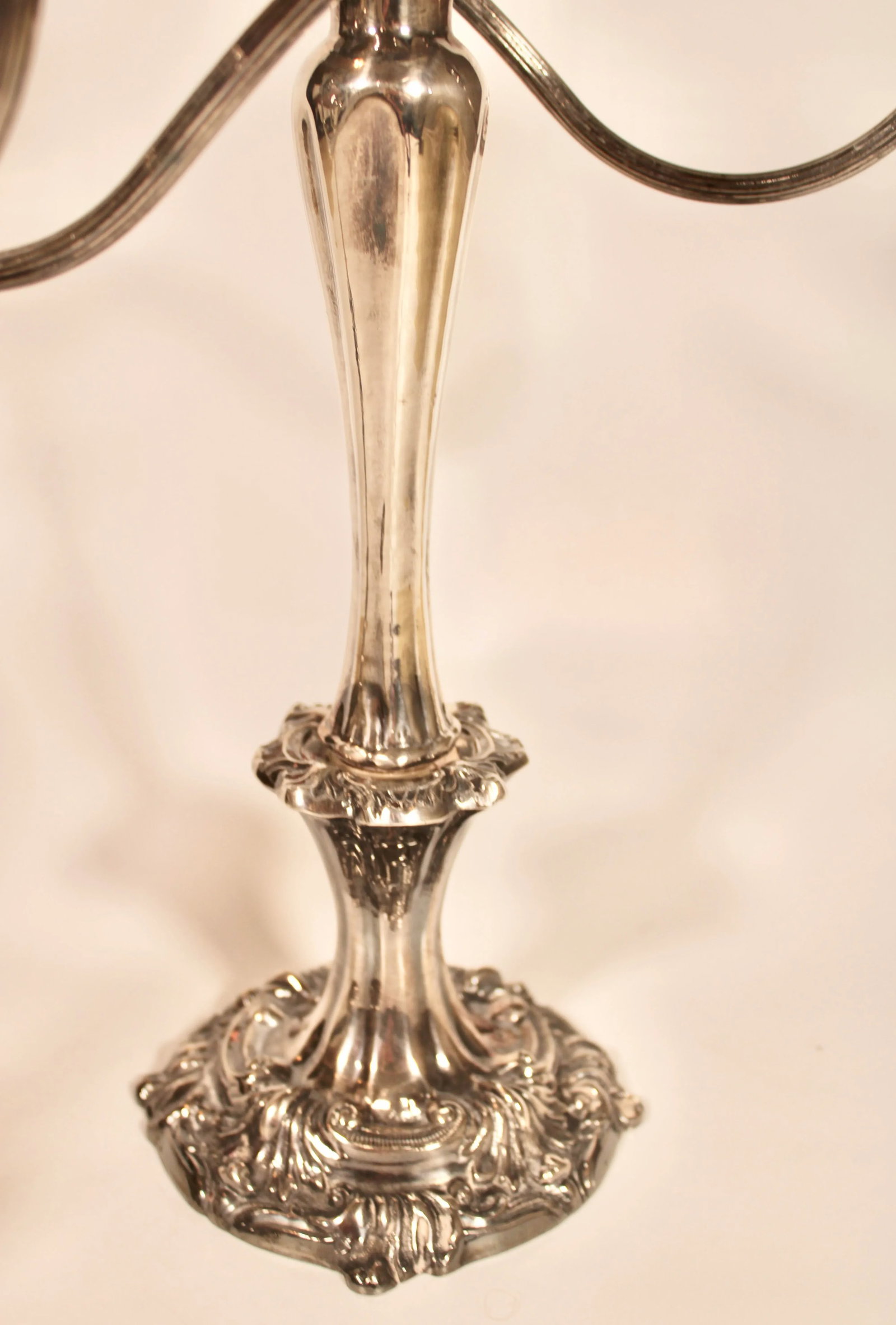 Large Art Nouveau French Silver Plate Candelabras - a Pair - 9