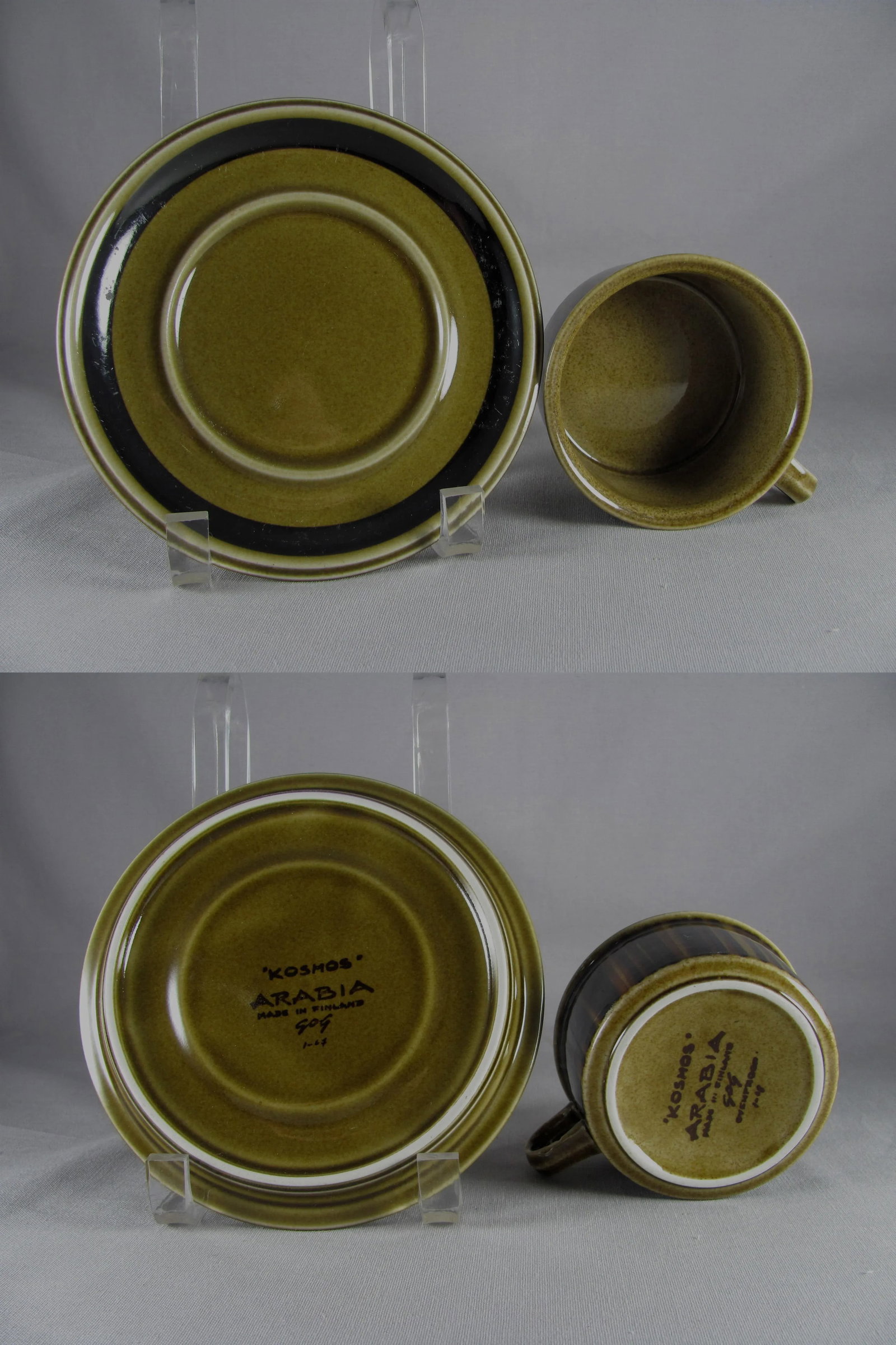 1960s Arabia of Finland Kosmos Handpainted Service for 4 Dinnerware - 24 Piece Set - 10