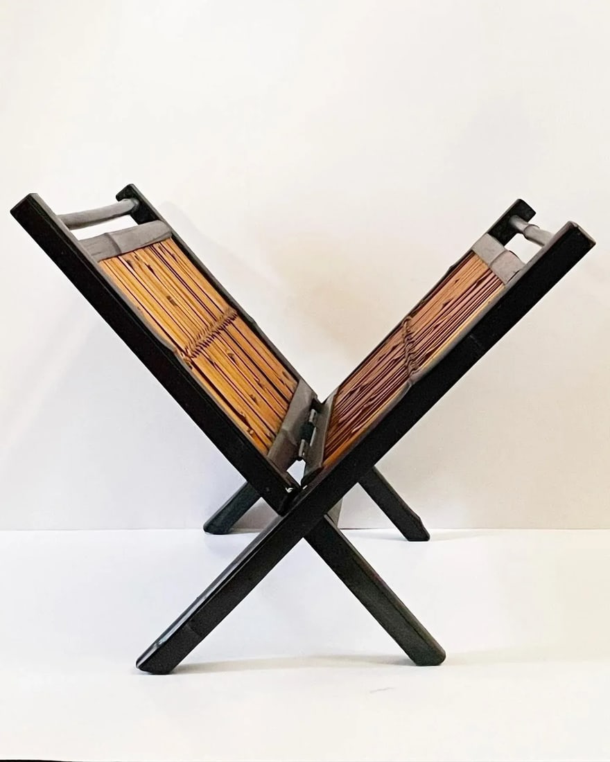 Vintage Bamboo Magazine Rack - 10