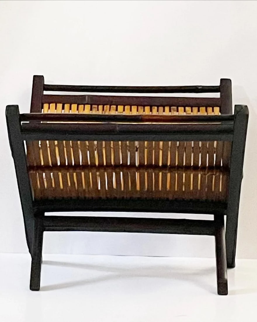 Vintage Bamboo Magazine Rack - 4