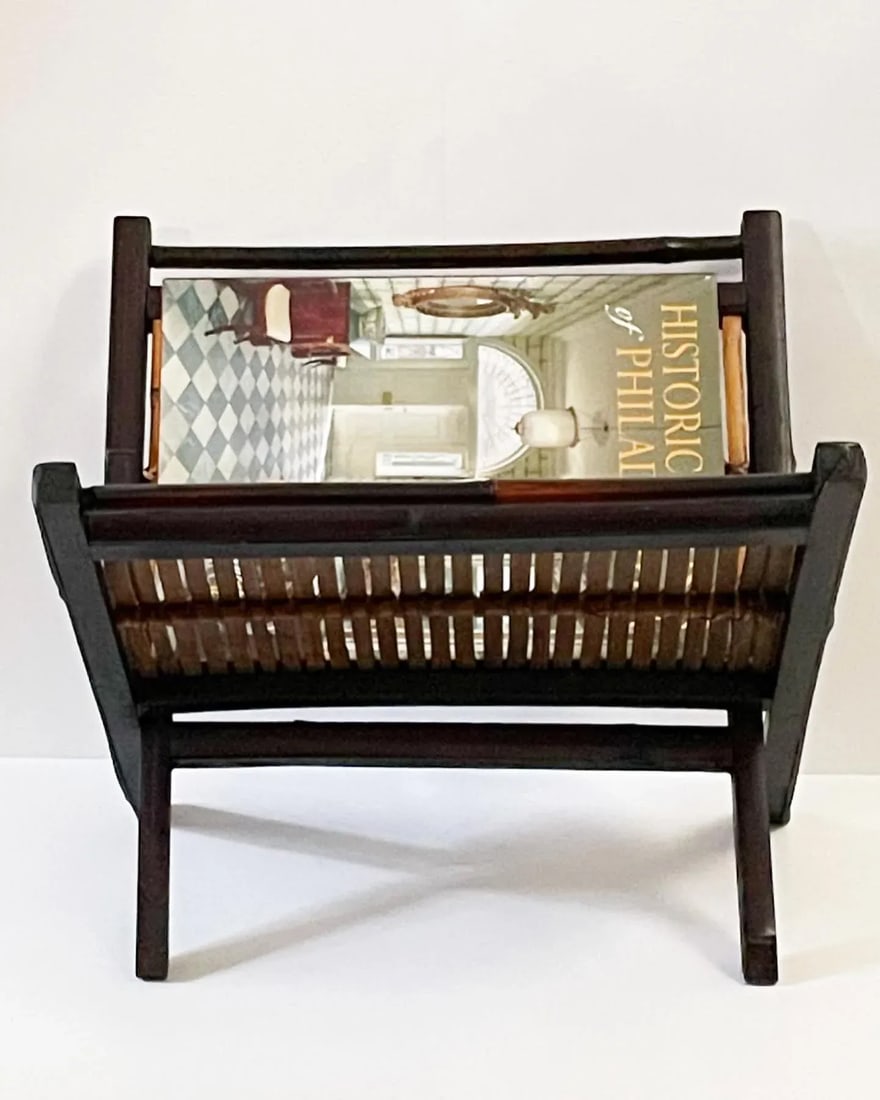 Vintage Bamboo Magazine Rack - 9