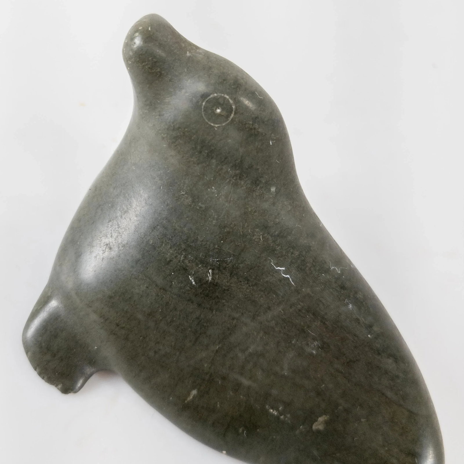 Native American Indian Inuit Serpentine Seal Carving - 8