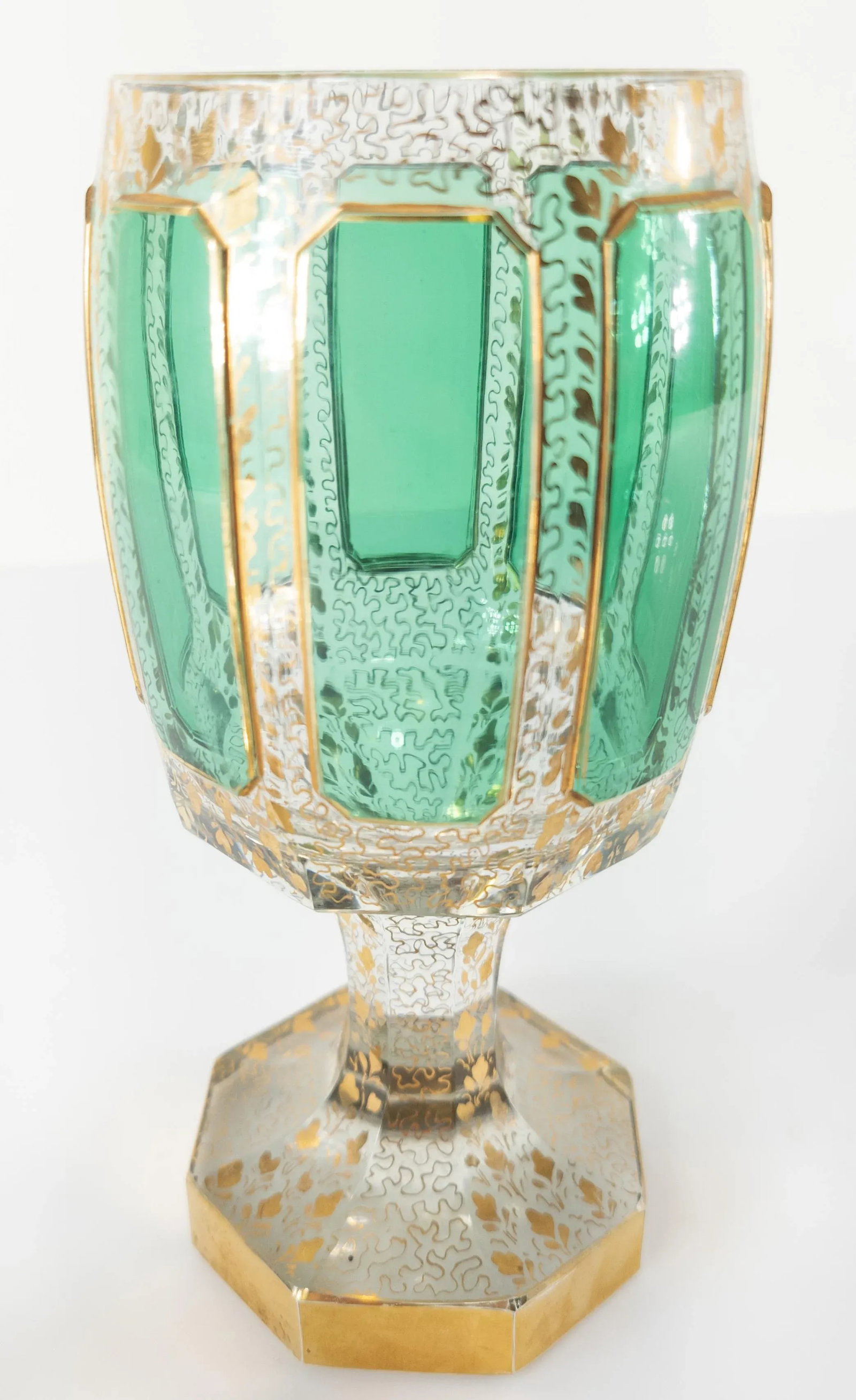 Bohemian Art Glass Moser Style Covered Urn - 10