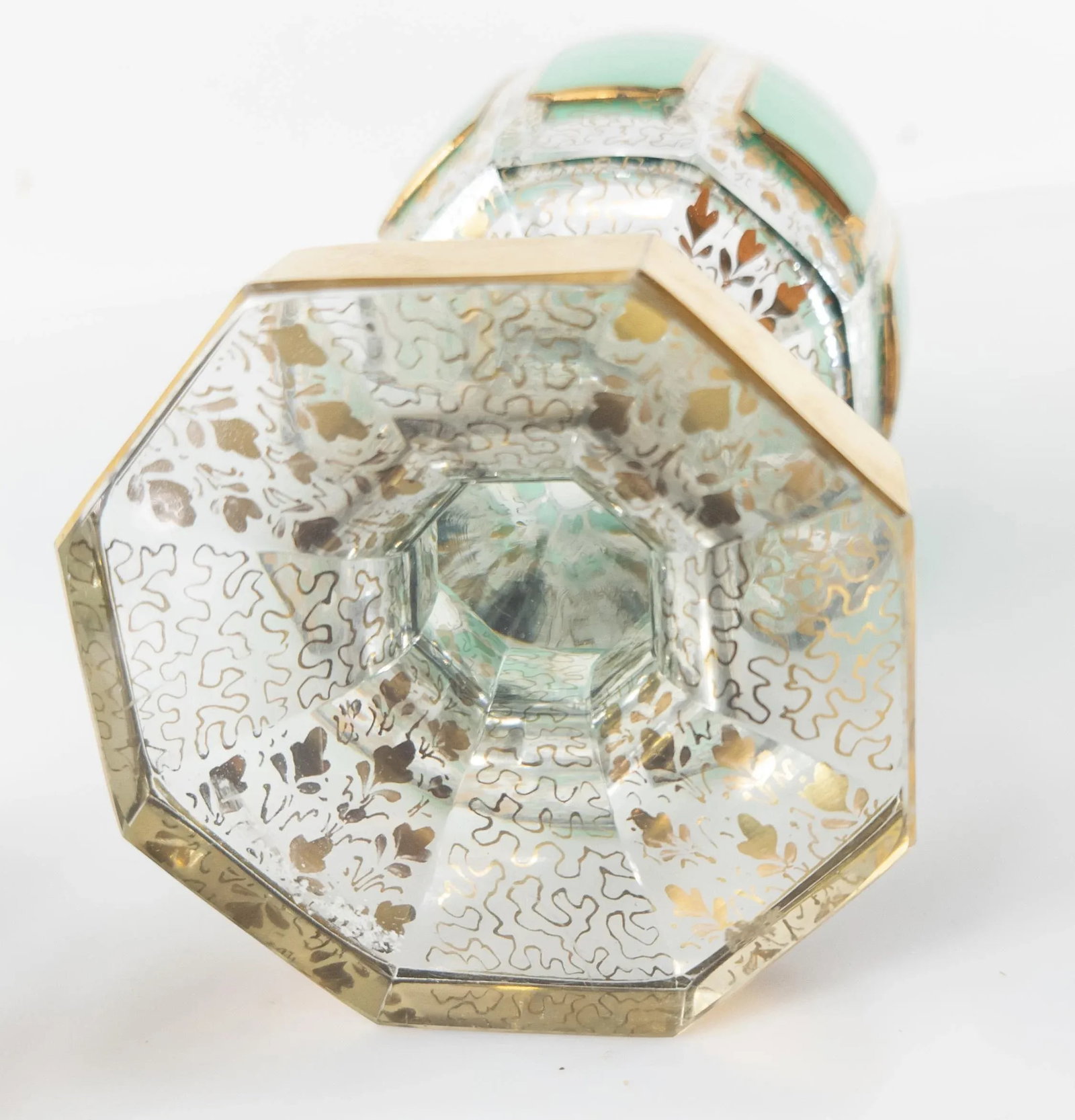 Bohemian Art Glass Moser Style Covered Urn - 11