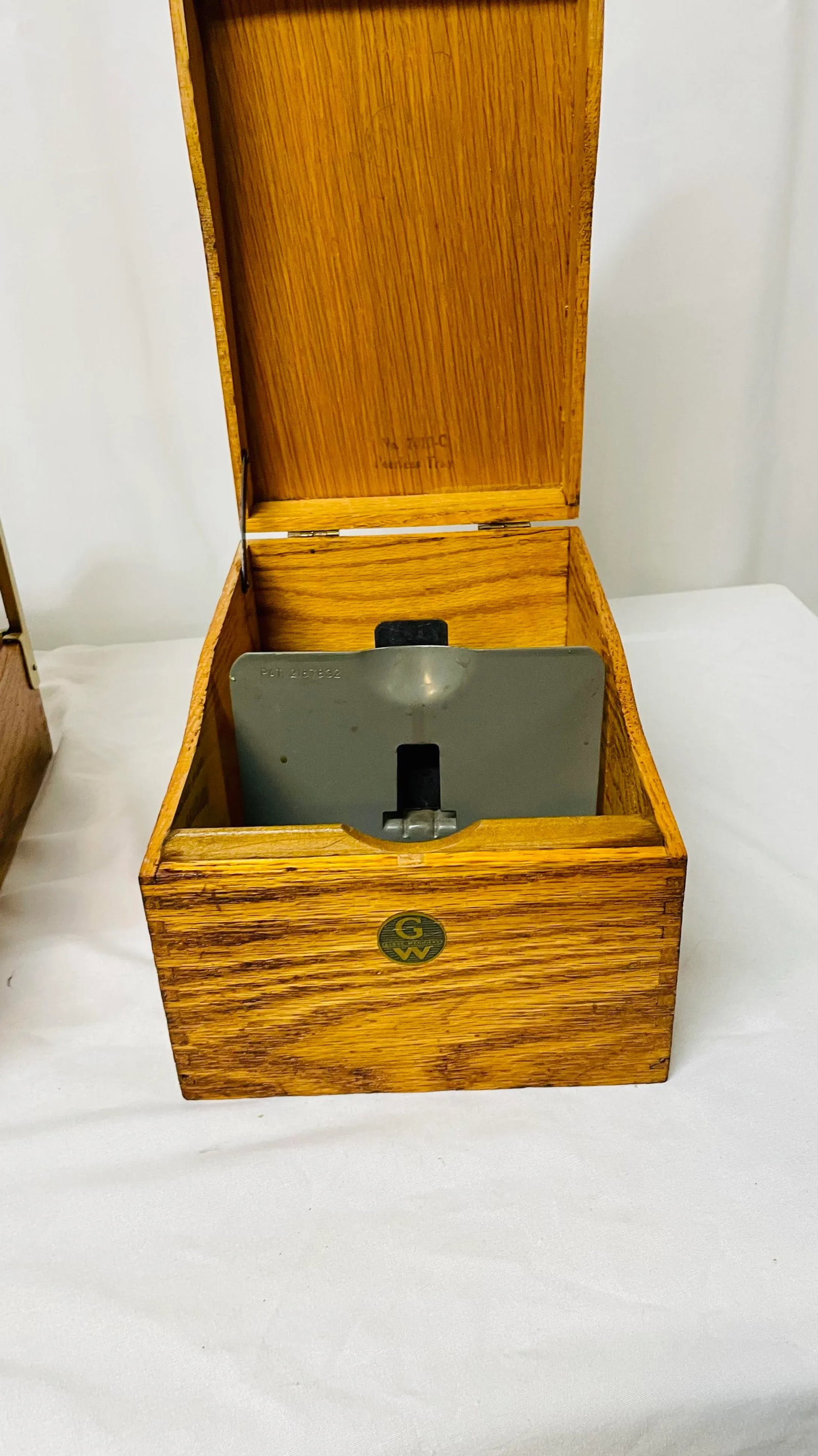 Mid Century Globe Wernicke Wood Desk Accessories- Set of 2 - 10