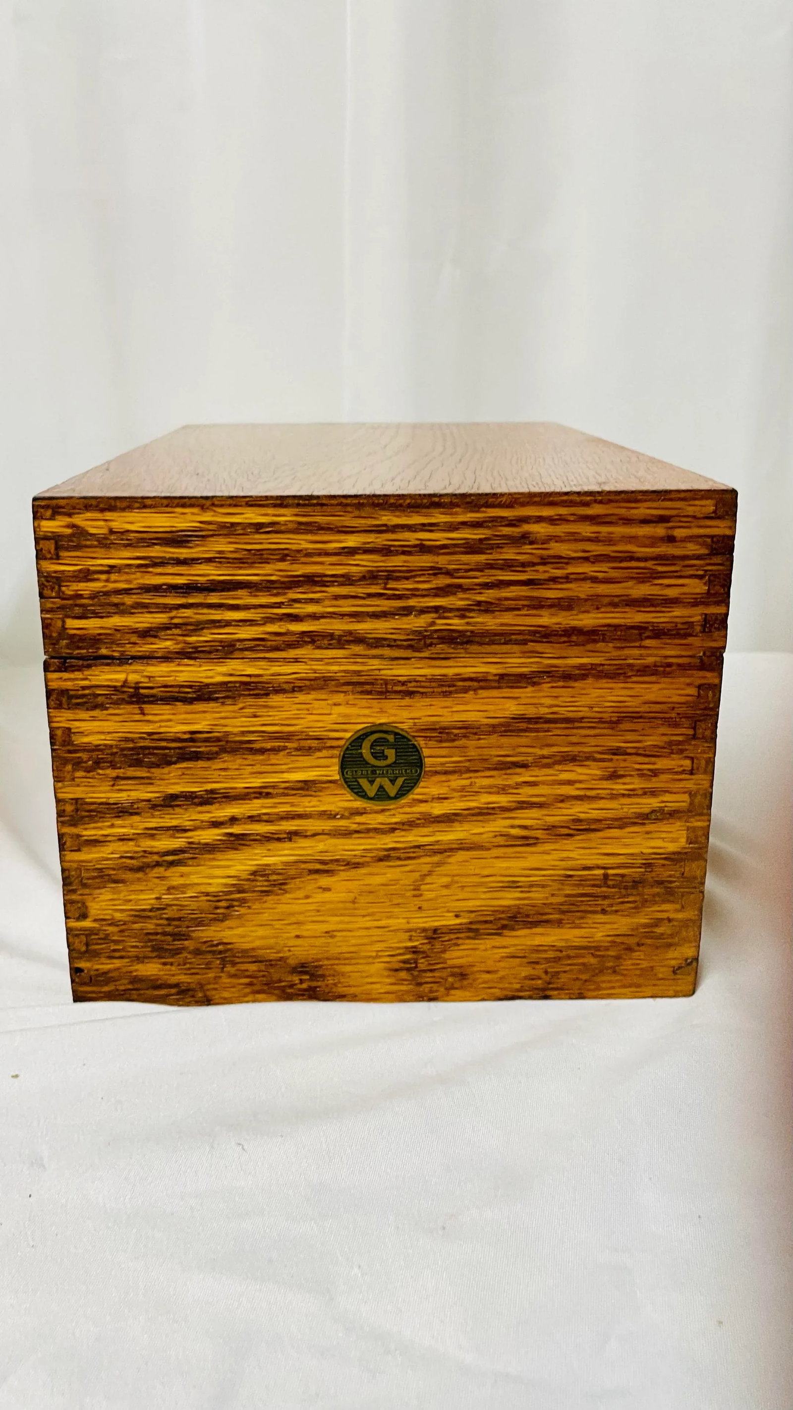 Mid Century Globe Wernicke Wood Desk Accessories- Set of 2 - 4