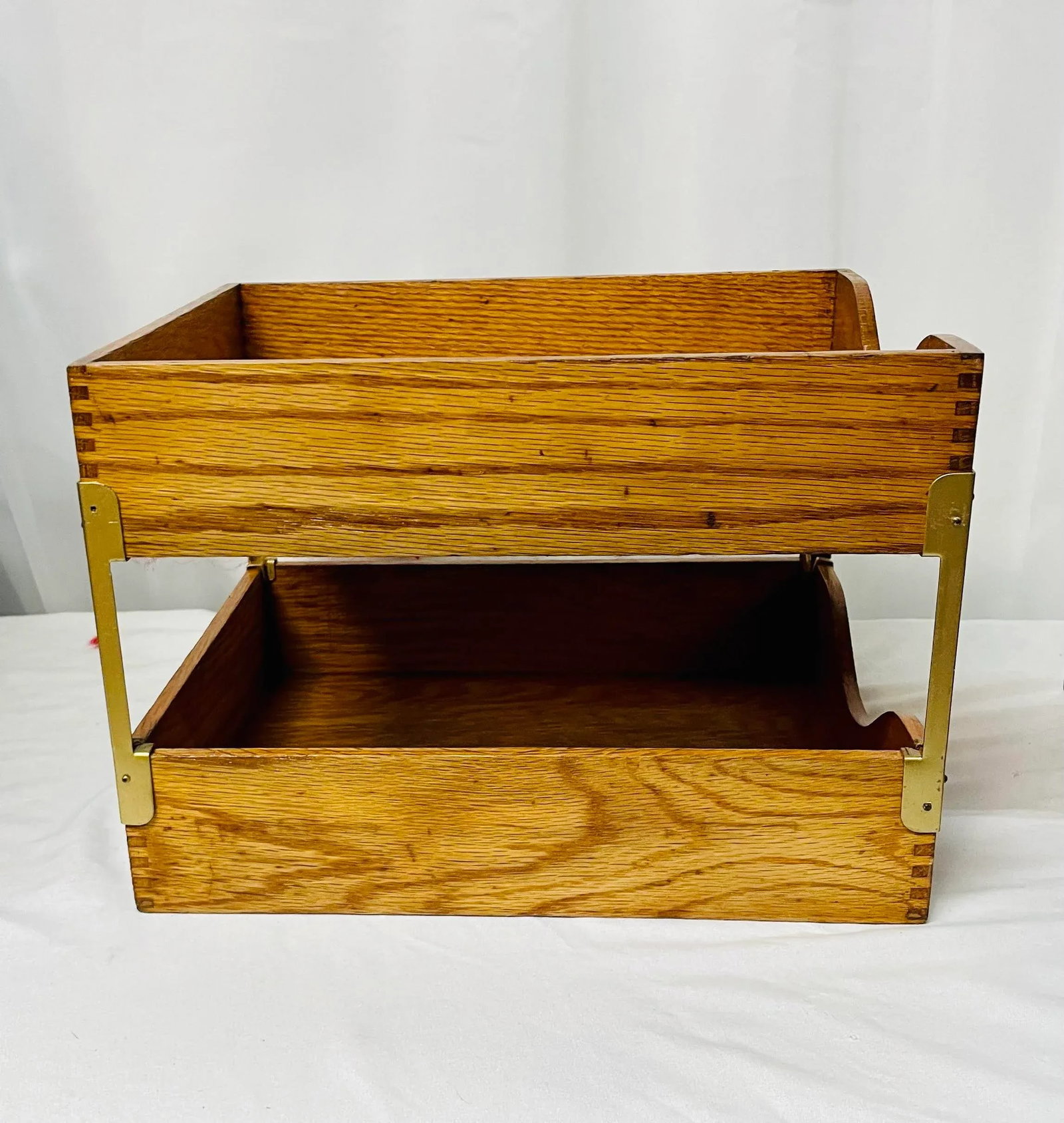 Mid Century Globe Wernicke Wood Desk Accessories- Set of 2 - 7