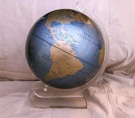 Vintage Replogle Diamond Marquise Series Globe on Lucite Stand - 6
