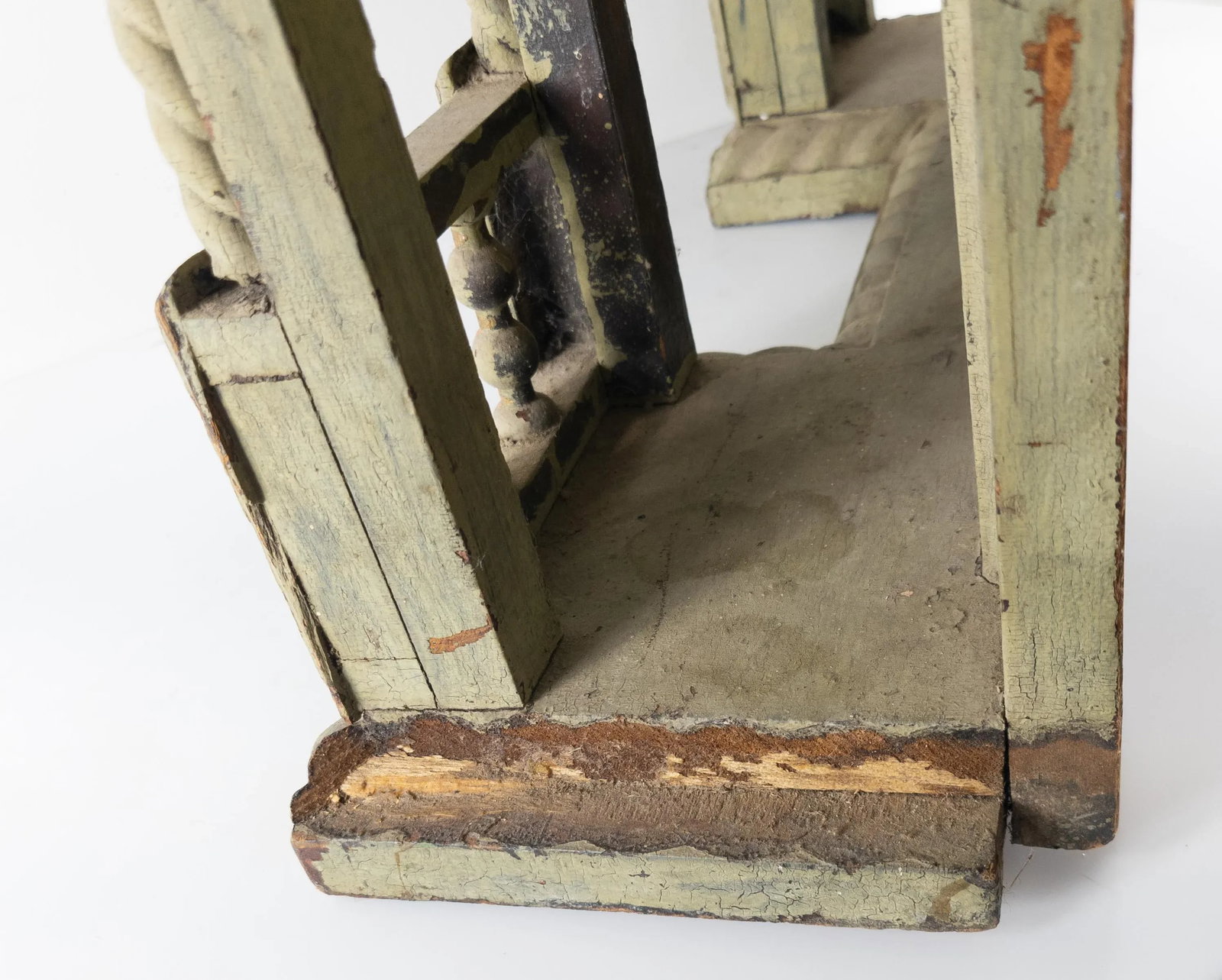 19th Century Victorian Shabby Chic Primitive Green Painted Architectural Fragment - 11