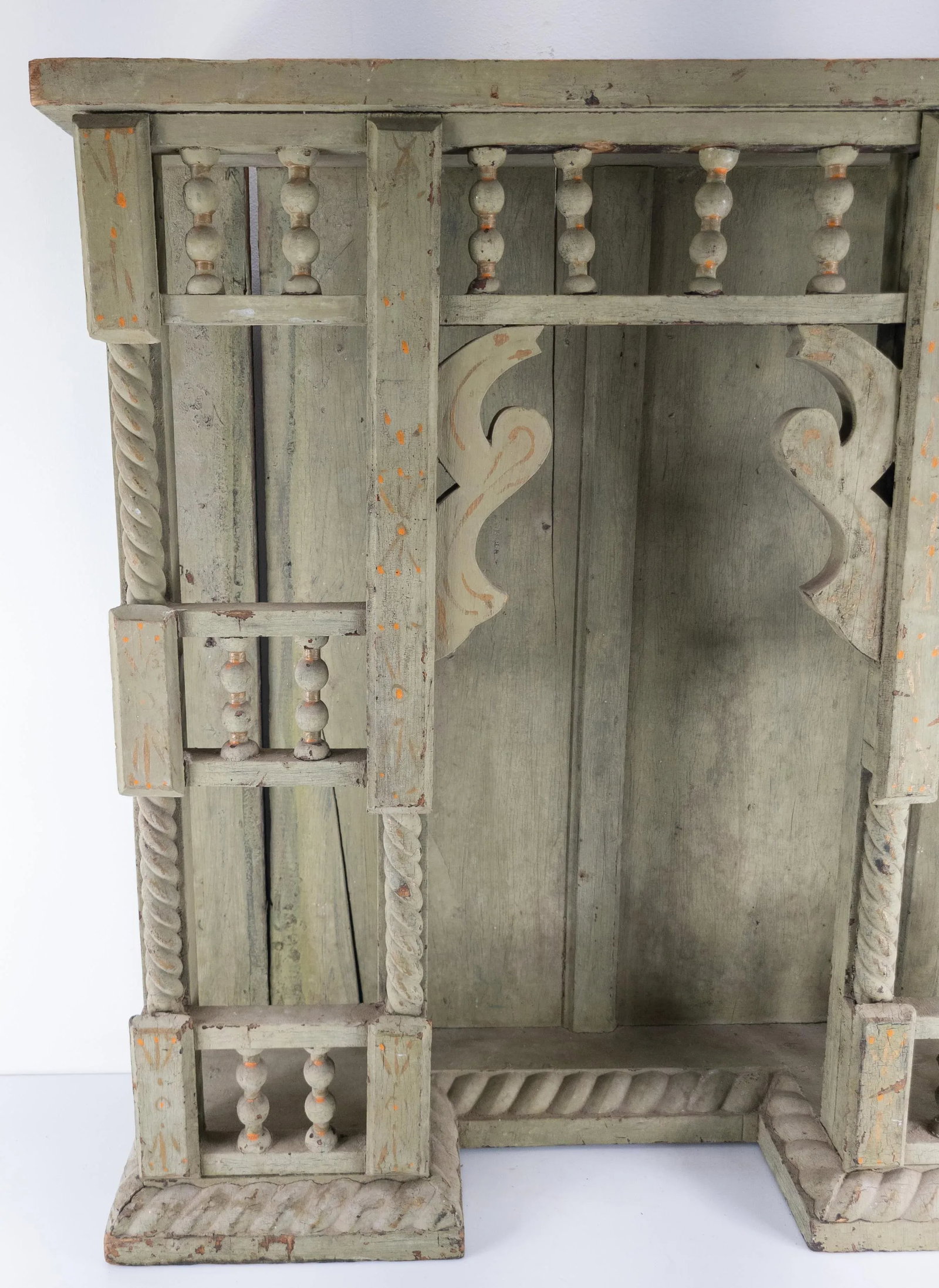 19th Century Victorian Shabby Chic Primitive Green Painted Architectural Fragment - 4