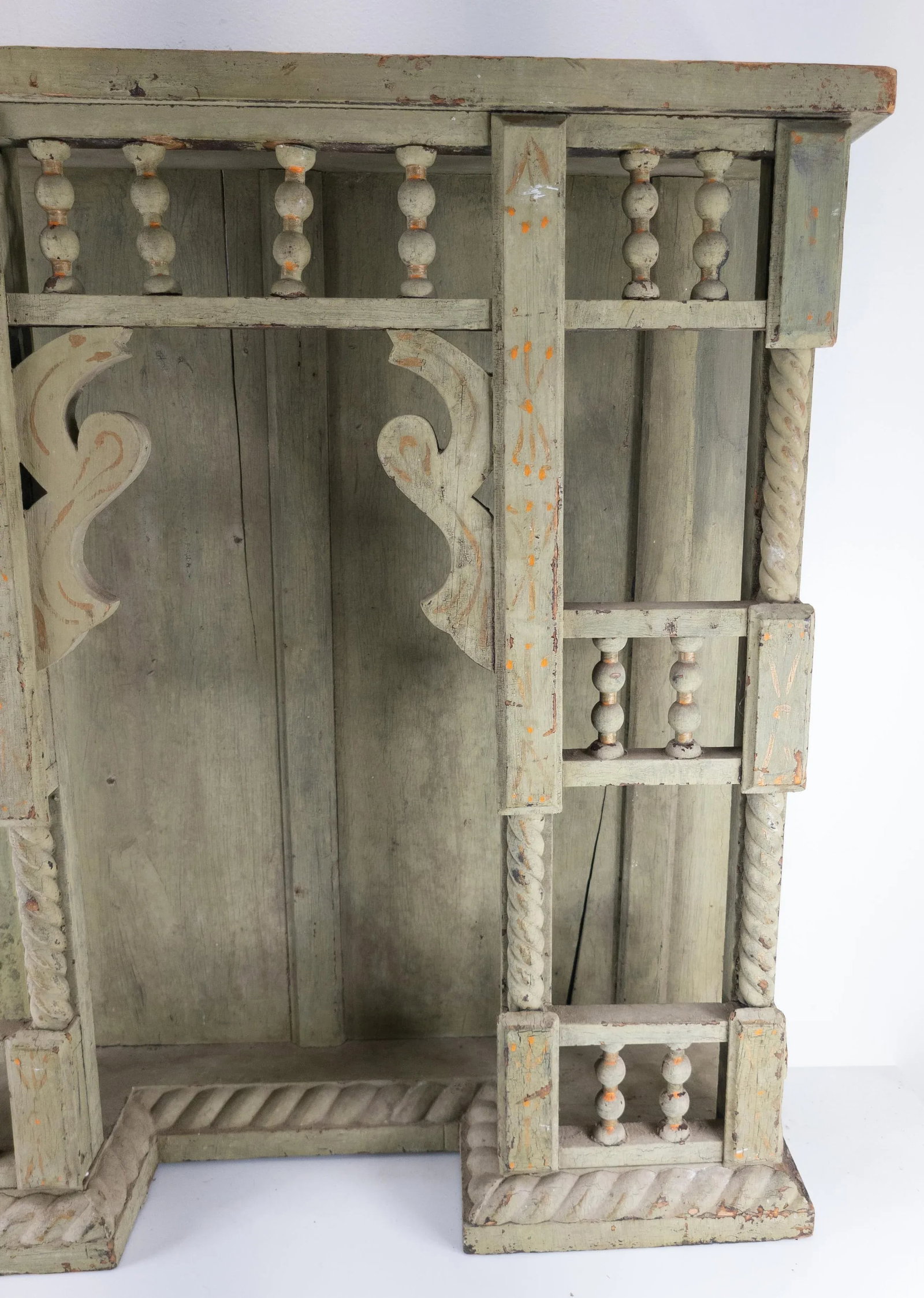 19th Century Victorian Shabby Chic Primitive Green Painted Architectural Fragment - 5