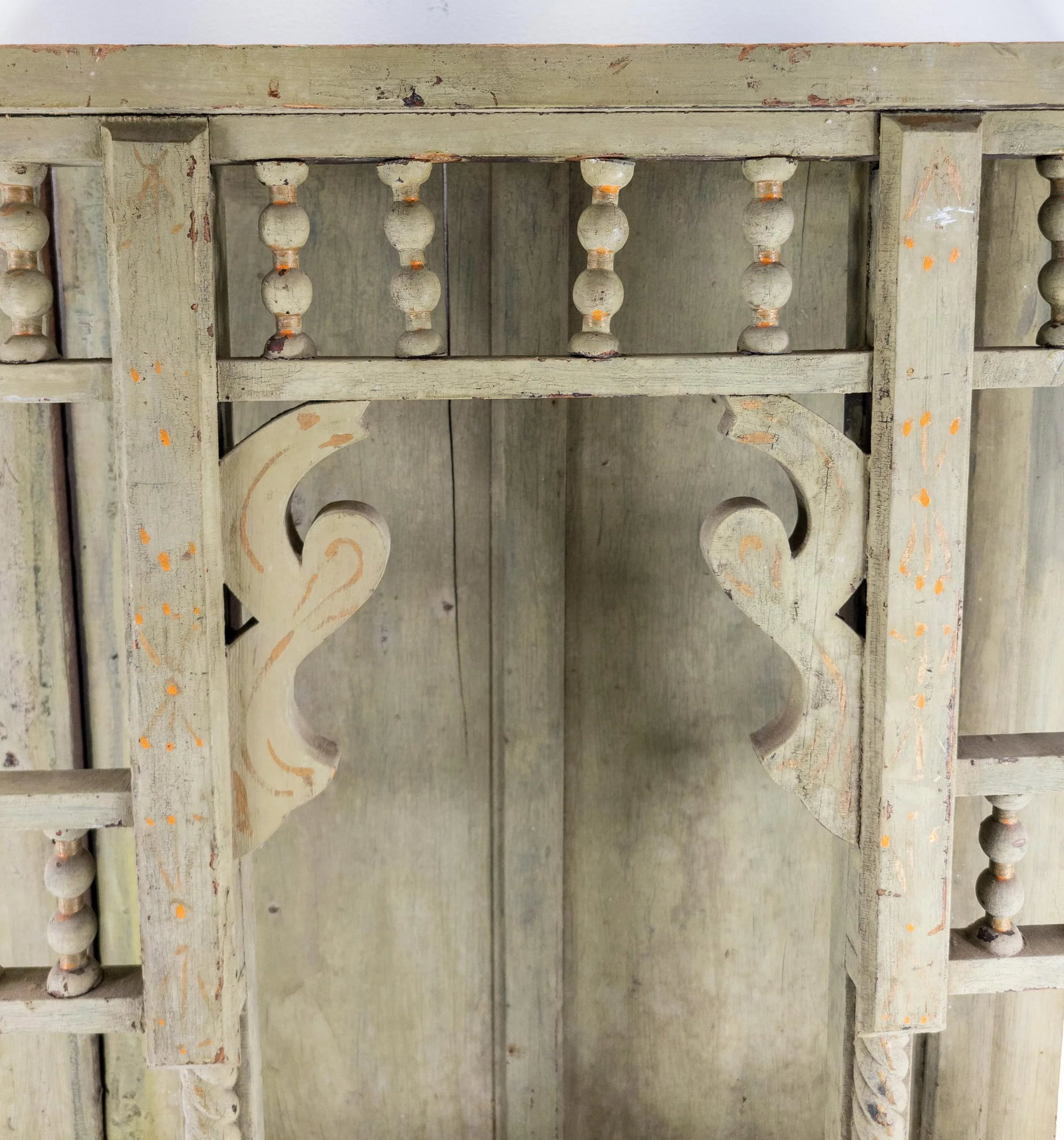 19th Century Victorian Shabby Chic Primitive Green Painted Architectural Fragment - 6