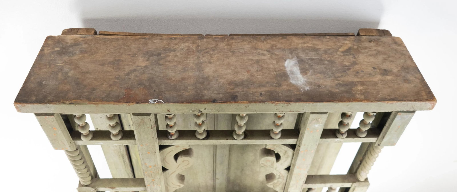 19th Century Victorian Shabby Chic Primitive Green Painted Architectural Fragment - 7