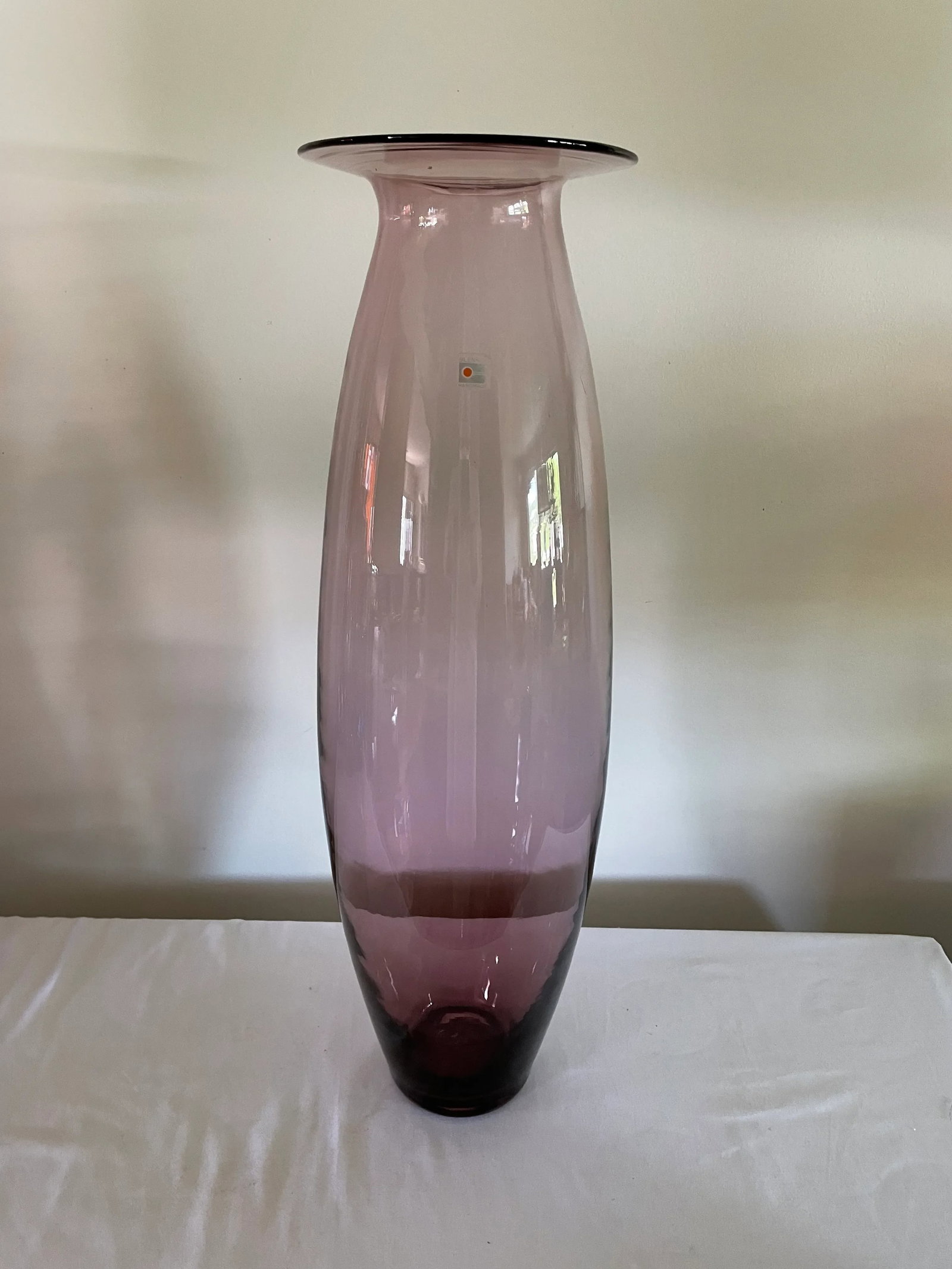 1991 Blenko Pink/Orchid Floor Vase 9021 L - 10