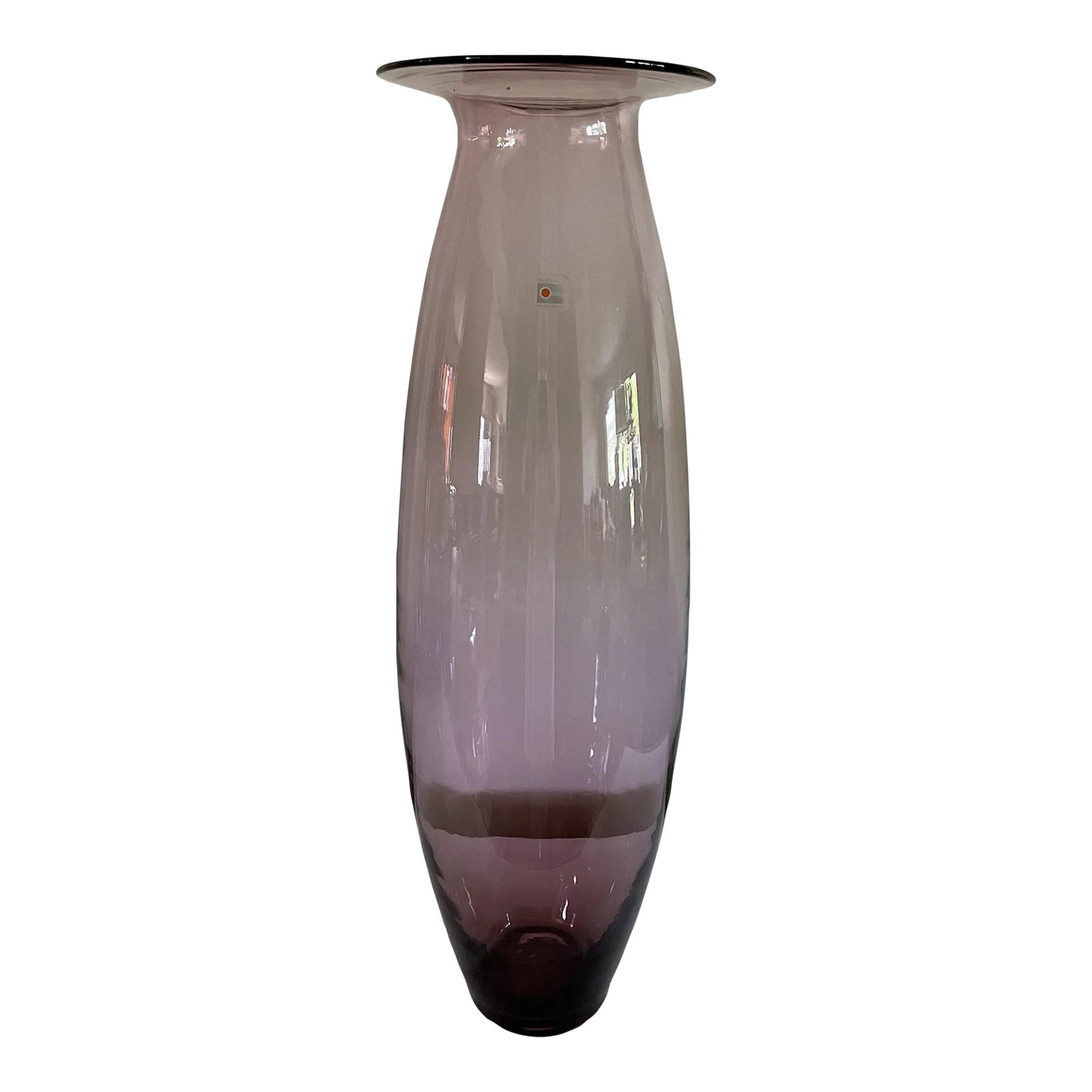 1991 Blenko Pink/Orchid Floor Vase 9021 L: This is in perfect condition. No water marks, chips or cracks. Beautiful color, as it seems to be Orchid in color. This was made in 1991. Condition: Alterations: Original Condition Unaltered Imperfect