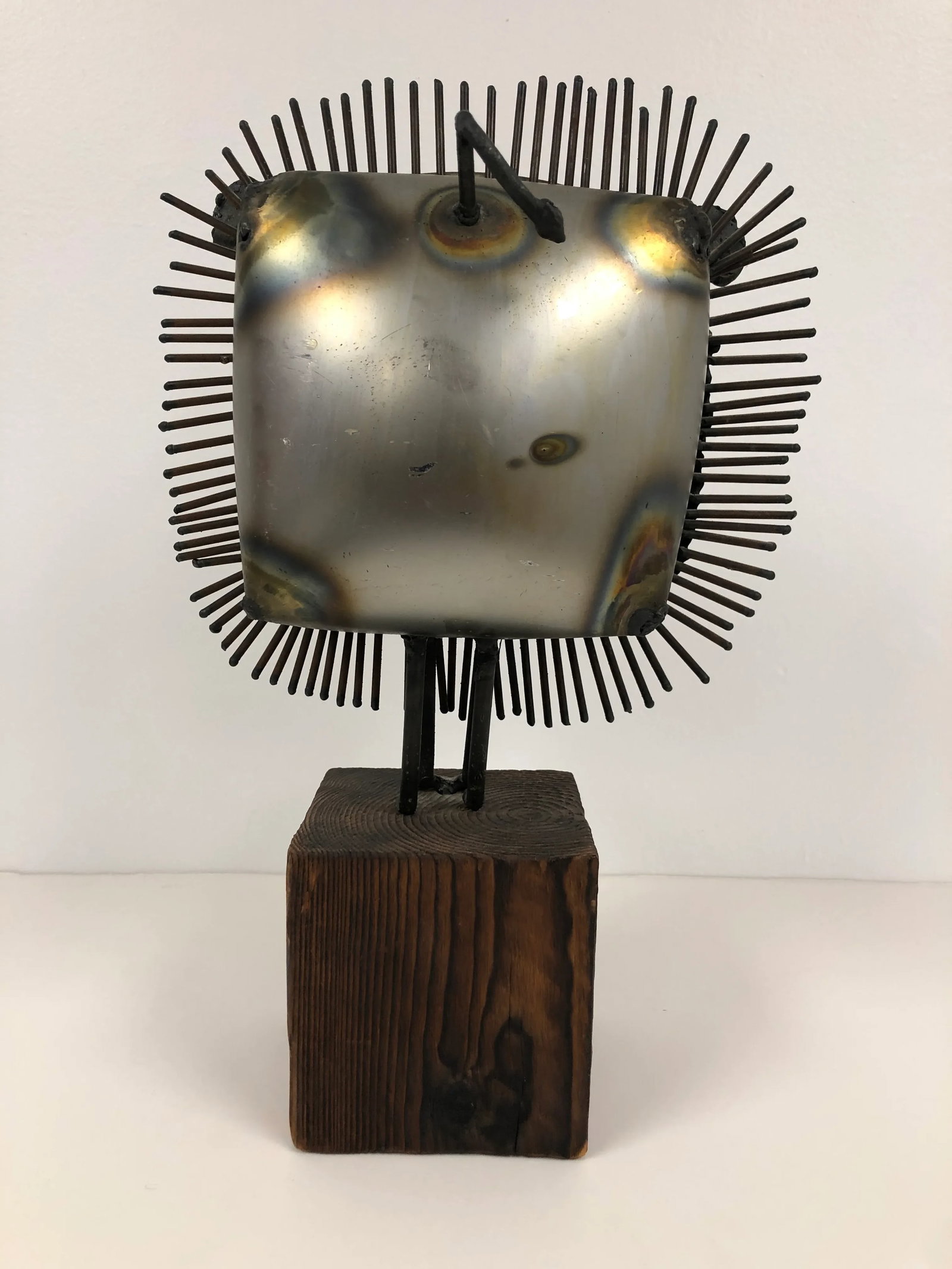 Brutalist Metal Lion Sculpture With Glass Eyes - 3