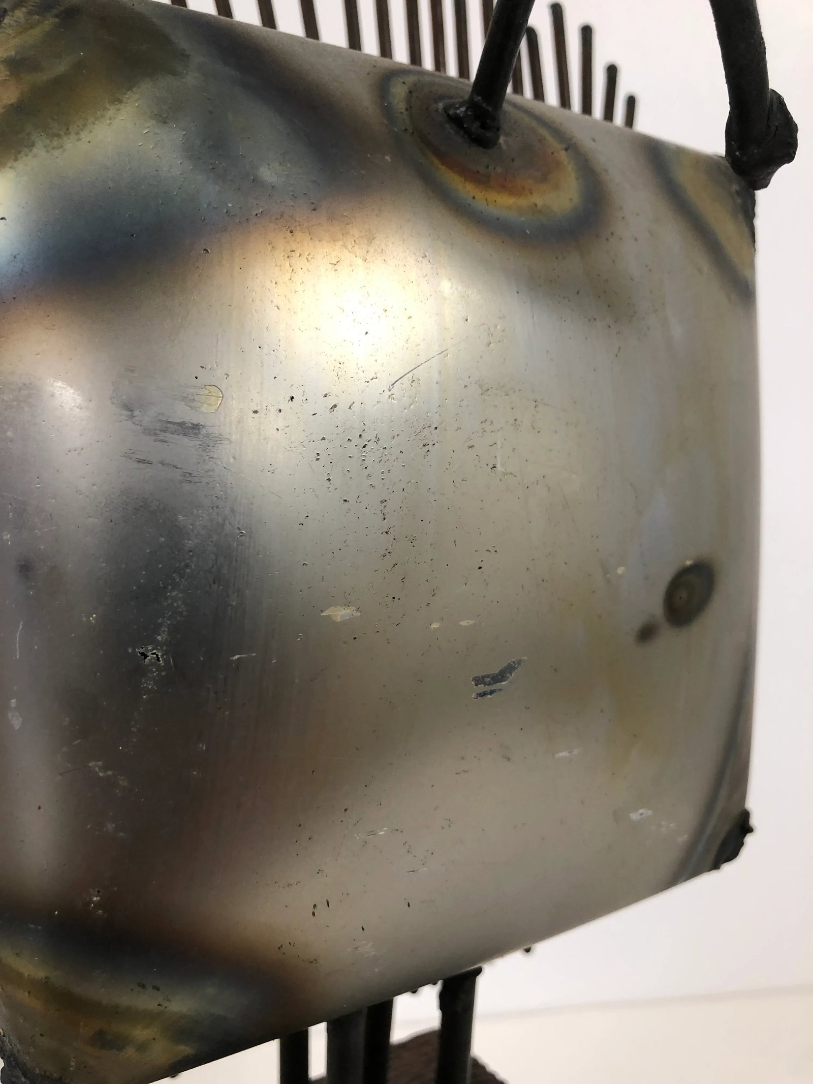 Brutalist Metal Lion Sculpture With Glass Eyes - 4