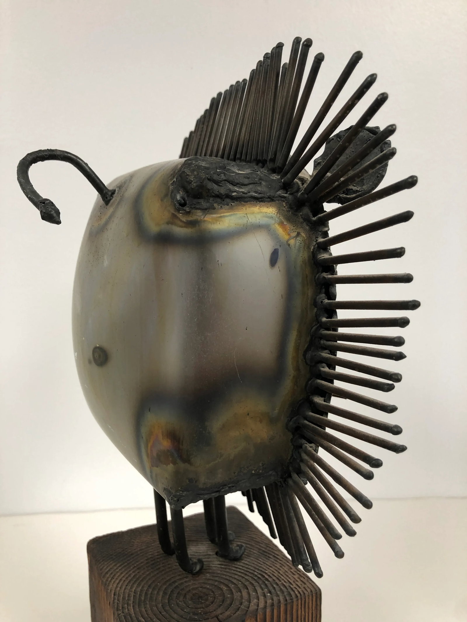Brutalist Metal Lion Sculpture With Glass Eyes - 8