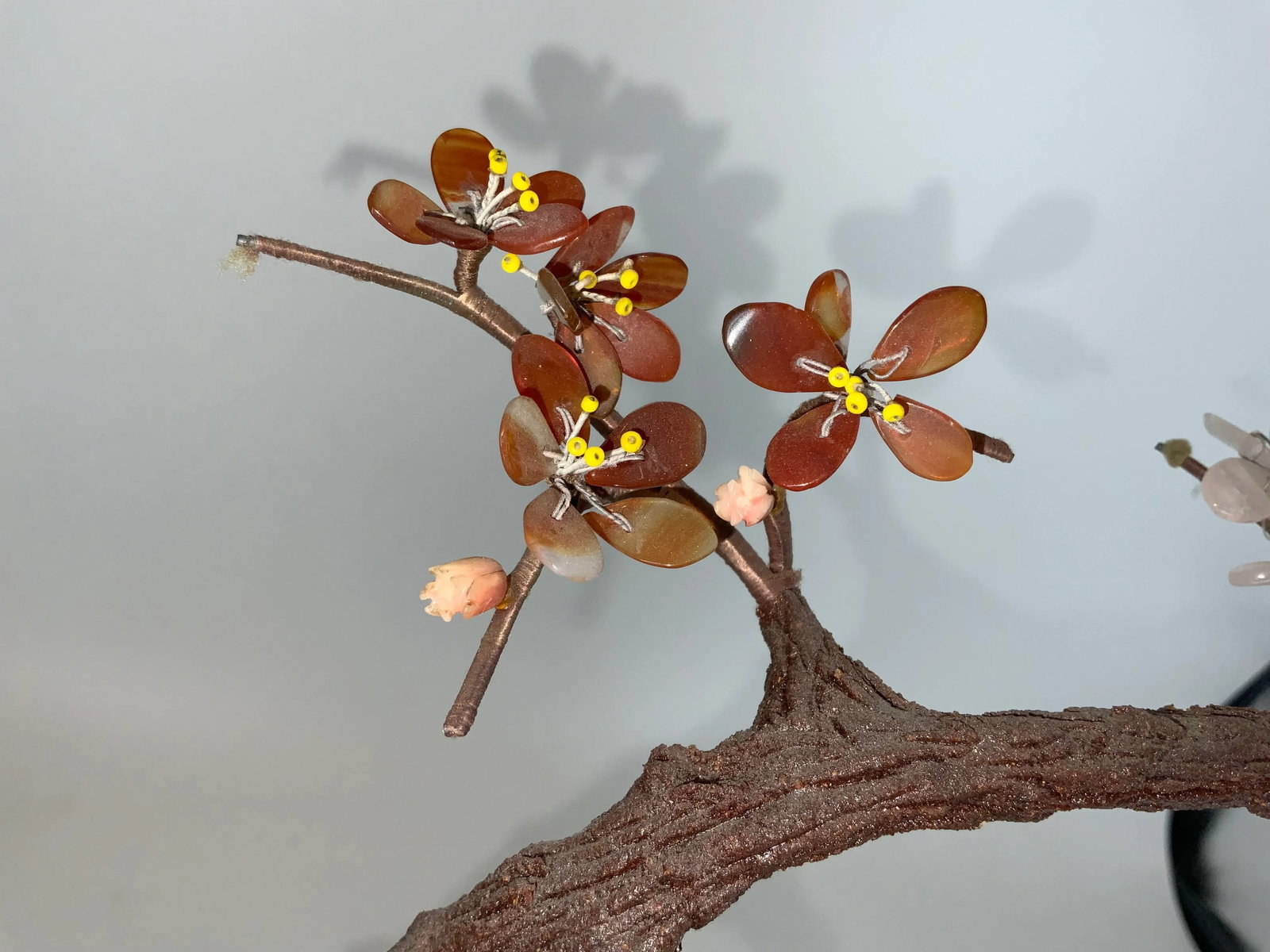 Vintage Chinese Hardstone Jade Tree - 10