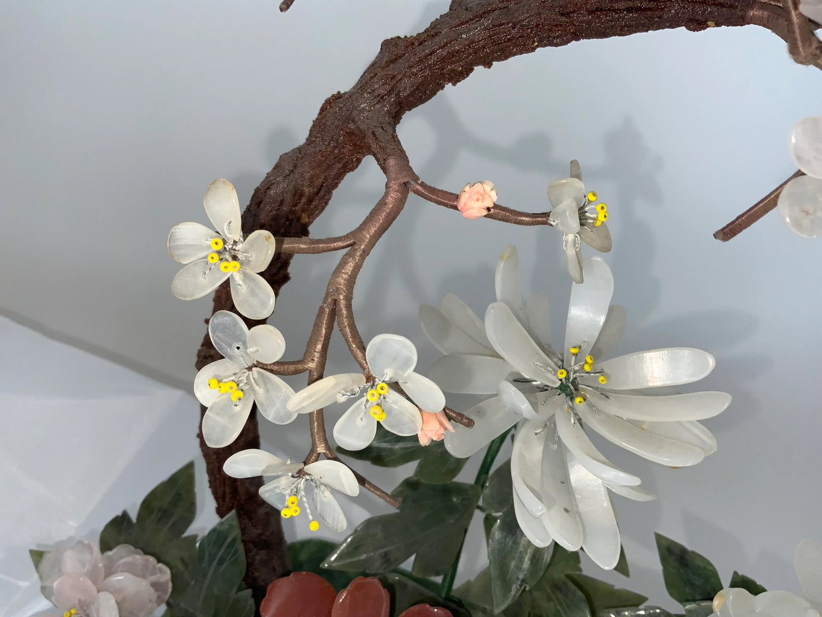 Vintage Chinese Hardstone Jade Tree - 12