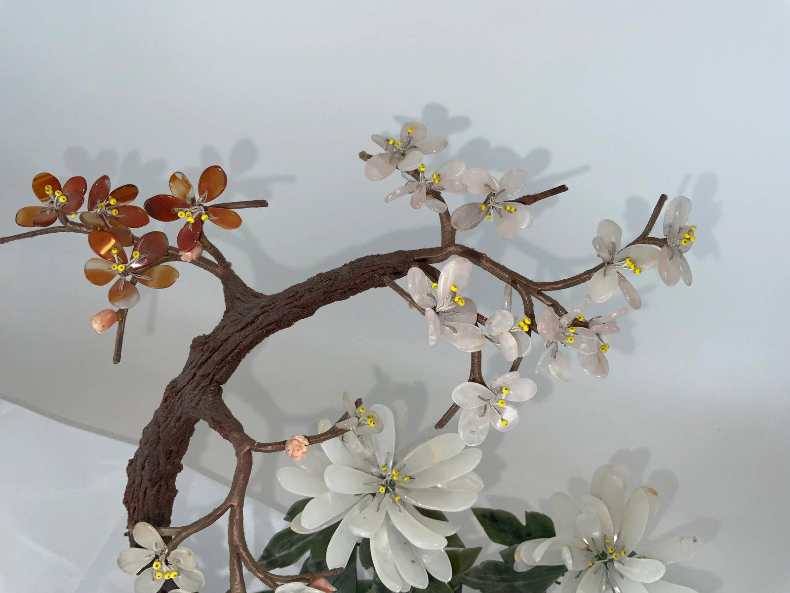Vintage Chinese Hardstone Jade Tree - 6