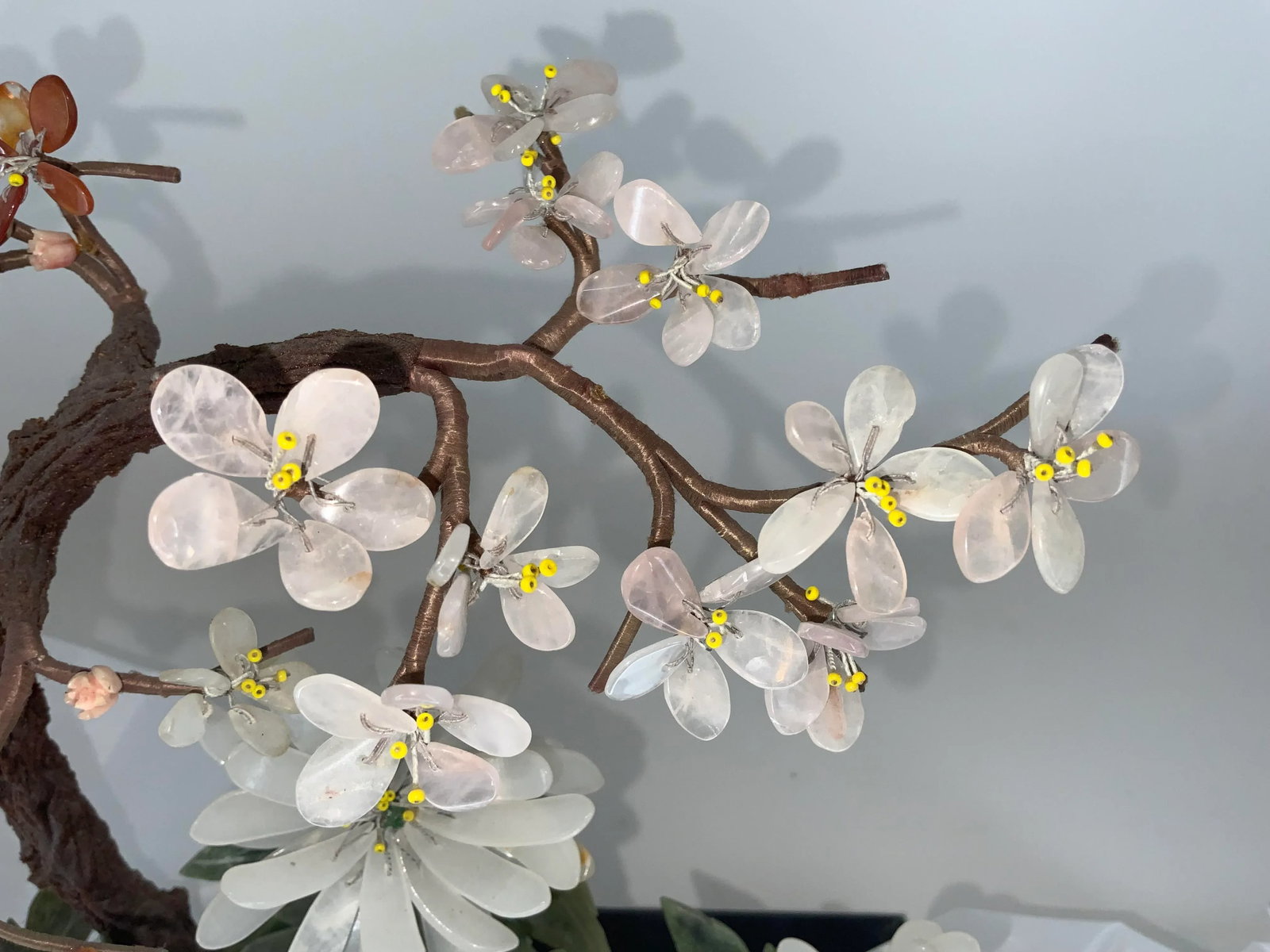 Vintage Chinese Hardstone Jade Tree - 8