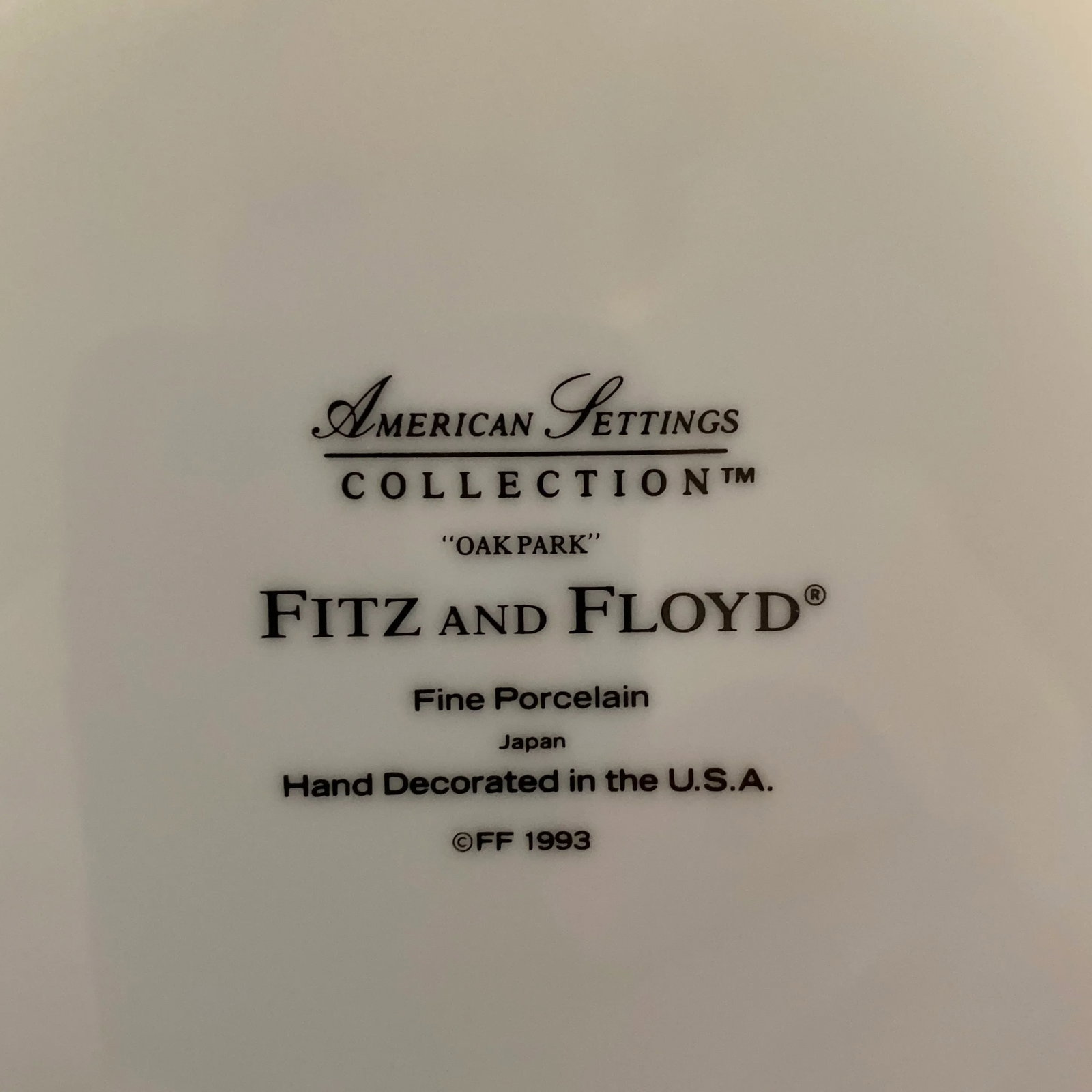 1990's Fitz and Floyd "Oak Park" Dinnerware Set- 37 Pieces - 12